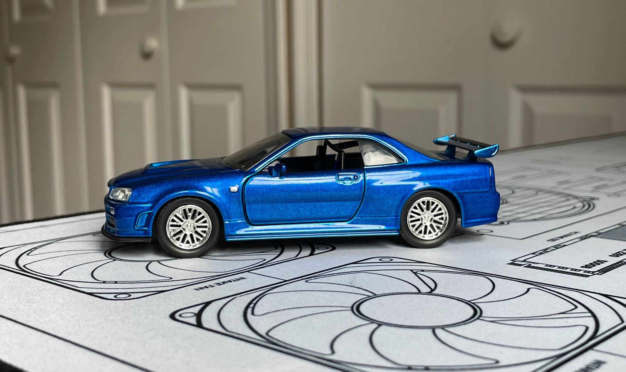 Jada Toys Fast & Furious Brian's 2002 Blue Nissan Skyline GT-R R34 Diecast Car Model 1:32