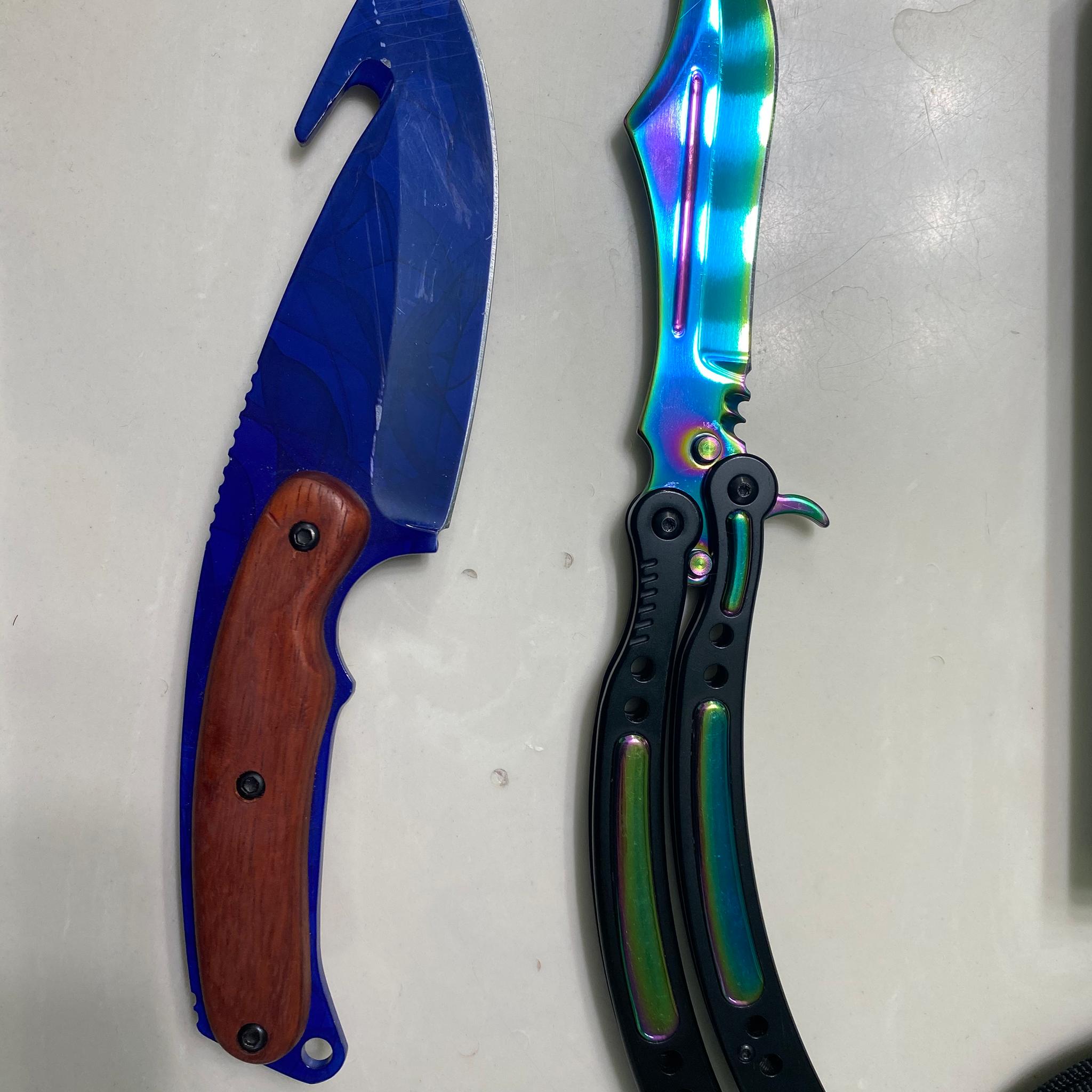 Elemental Knives - Fade Butterfly Knife/Sapphire Gut Knife - RARE CSGO Replicas