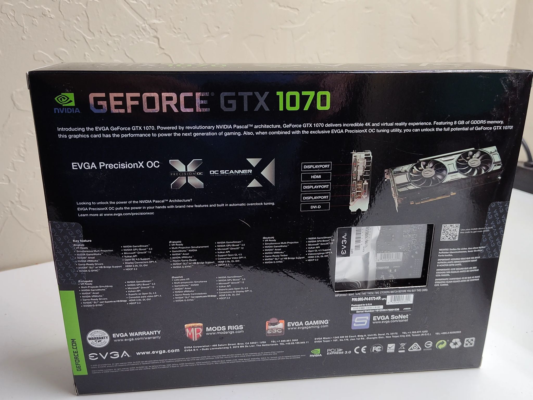 EVGA GeForce GTX 1070 SC Gaming ACX 3.0 Black Edition