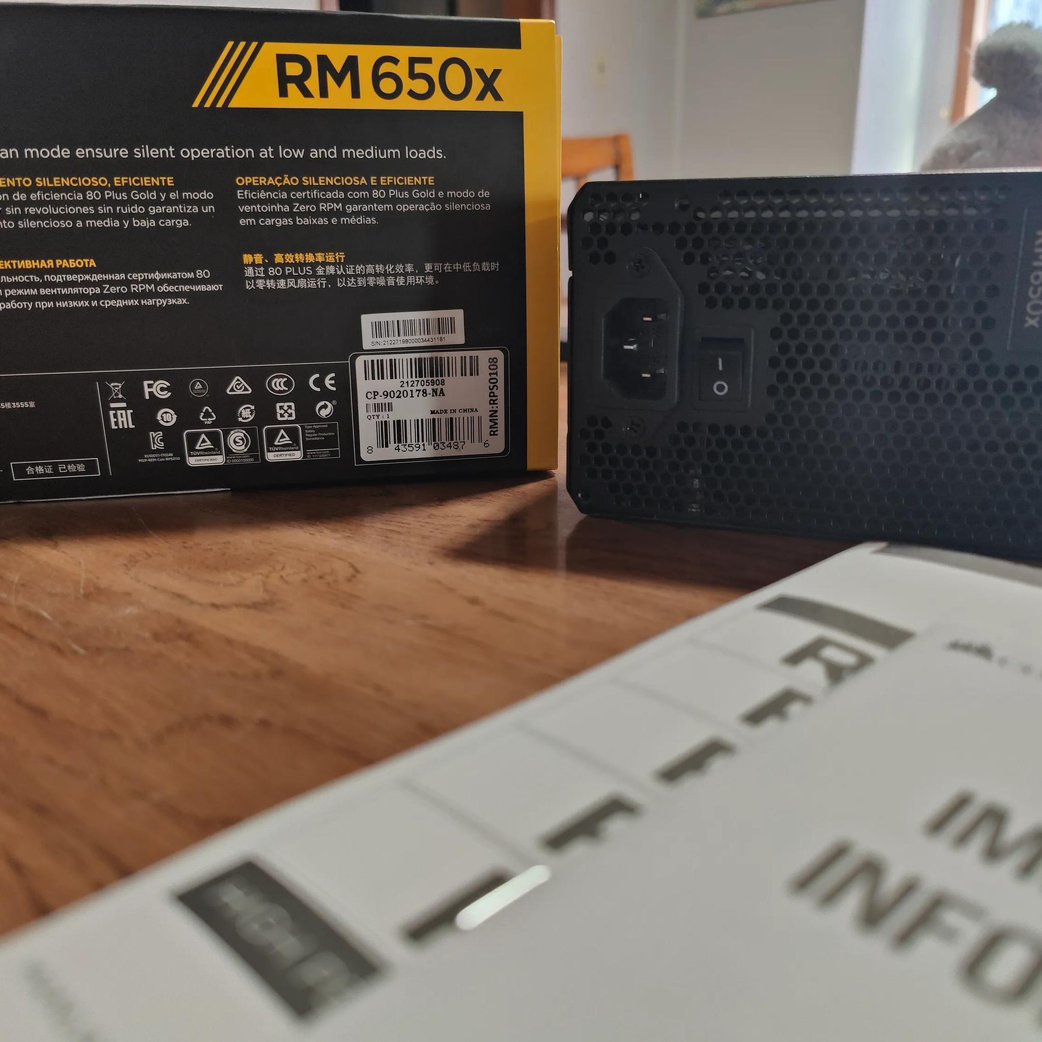 Corsair RM 650 W 80+ Gold Certified Fully Modular ATX Power Supply - Fully Modular - All Cables