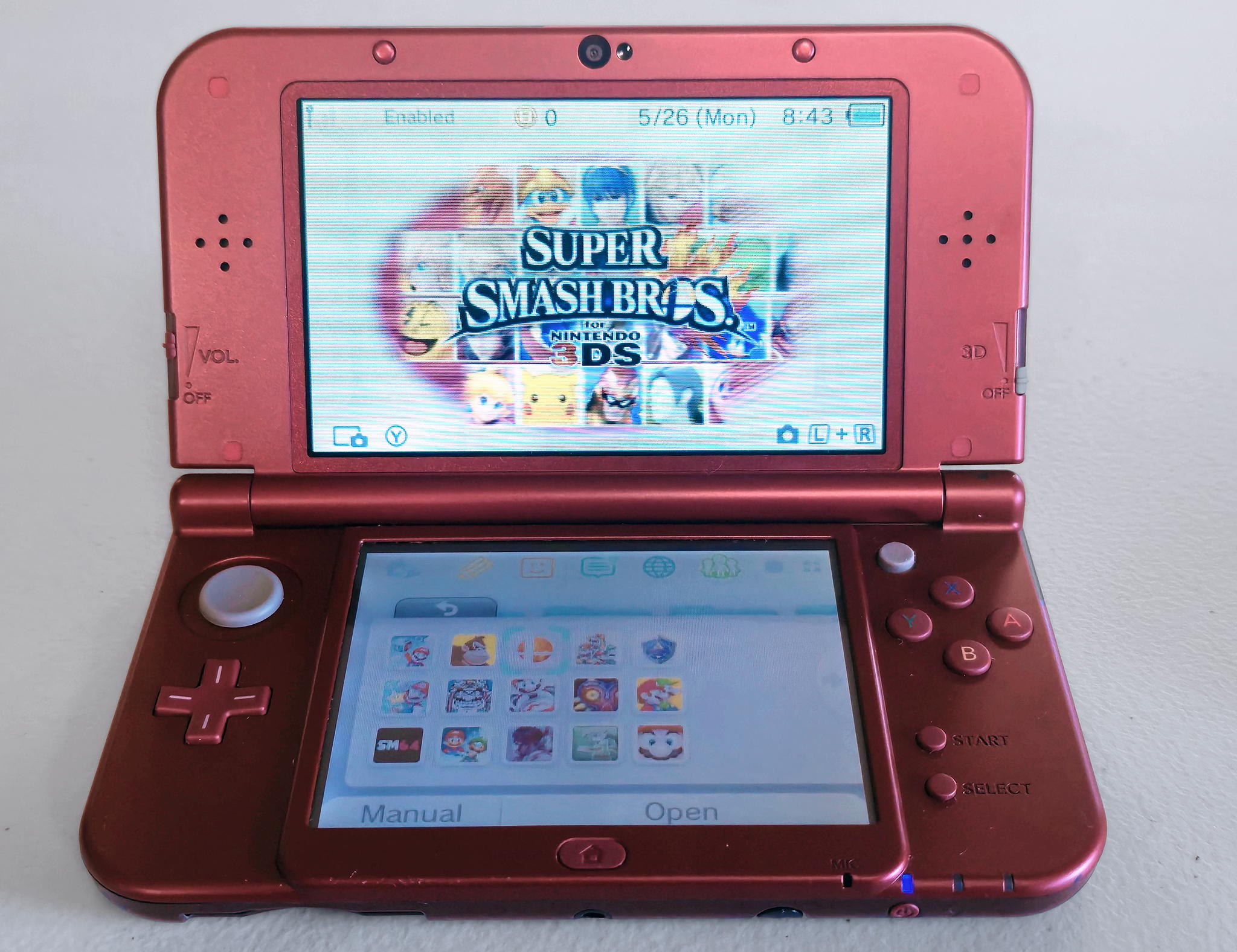Nintendo "New" 3DS XL Red Launch Edition - 128GB SDCard - US Version - Excellent