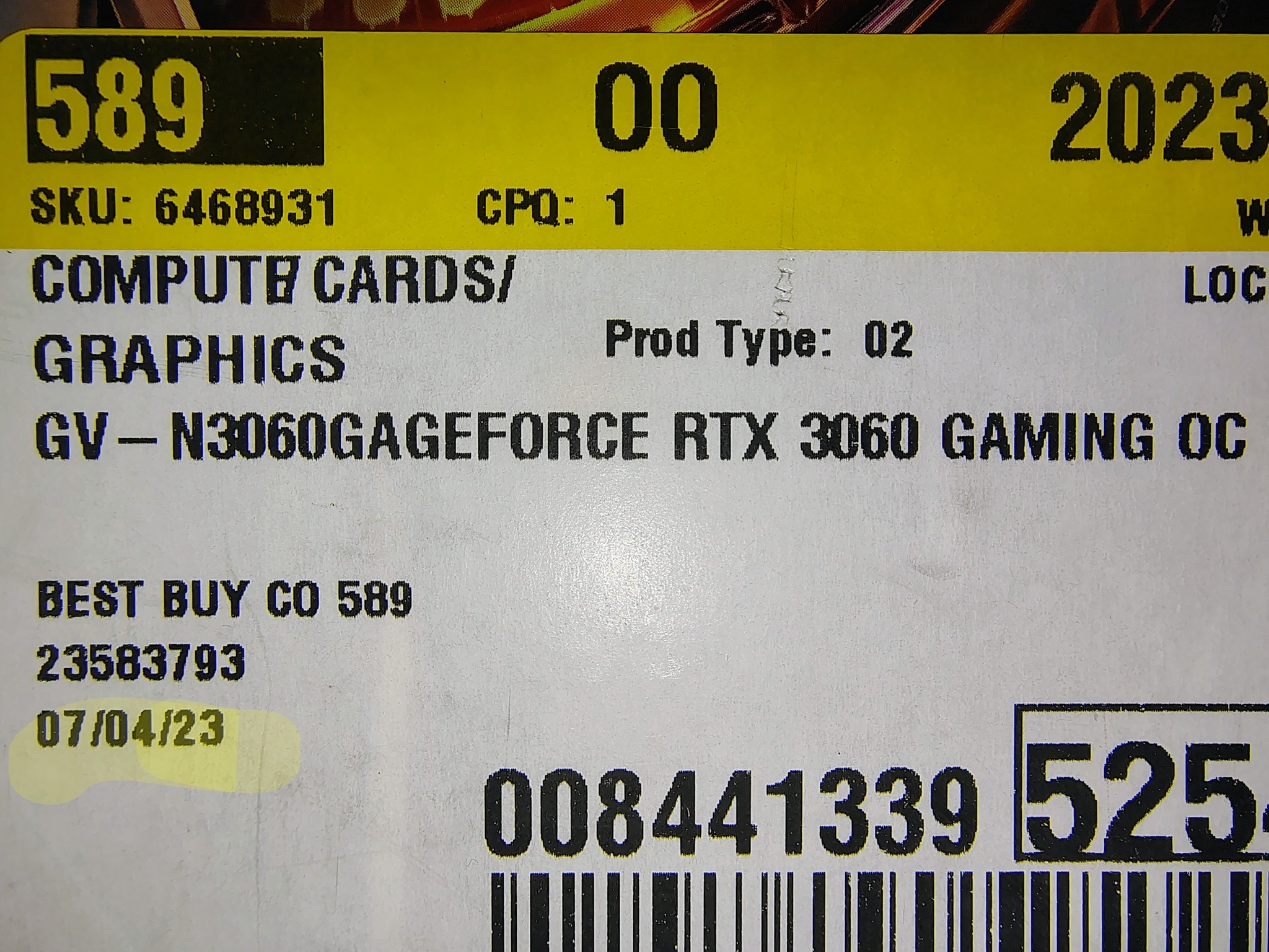 Like New Gigabyte Gaming RTX 3060 12GB
