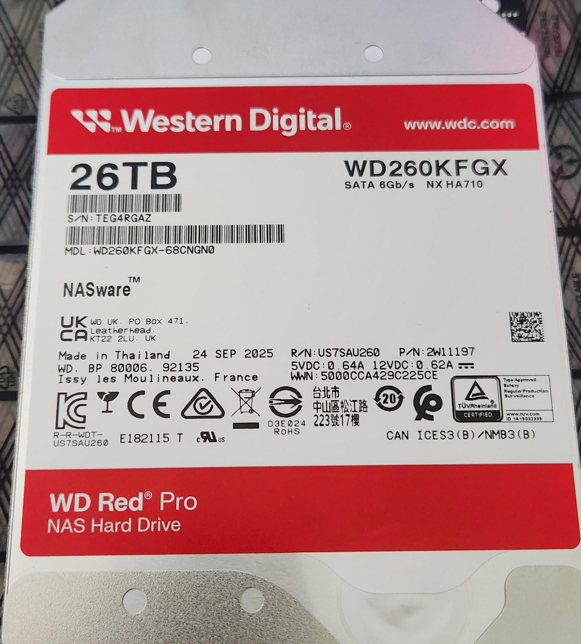 WD Red Pro 26TB NAS HDD