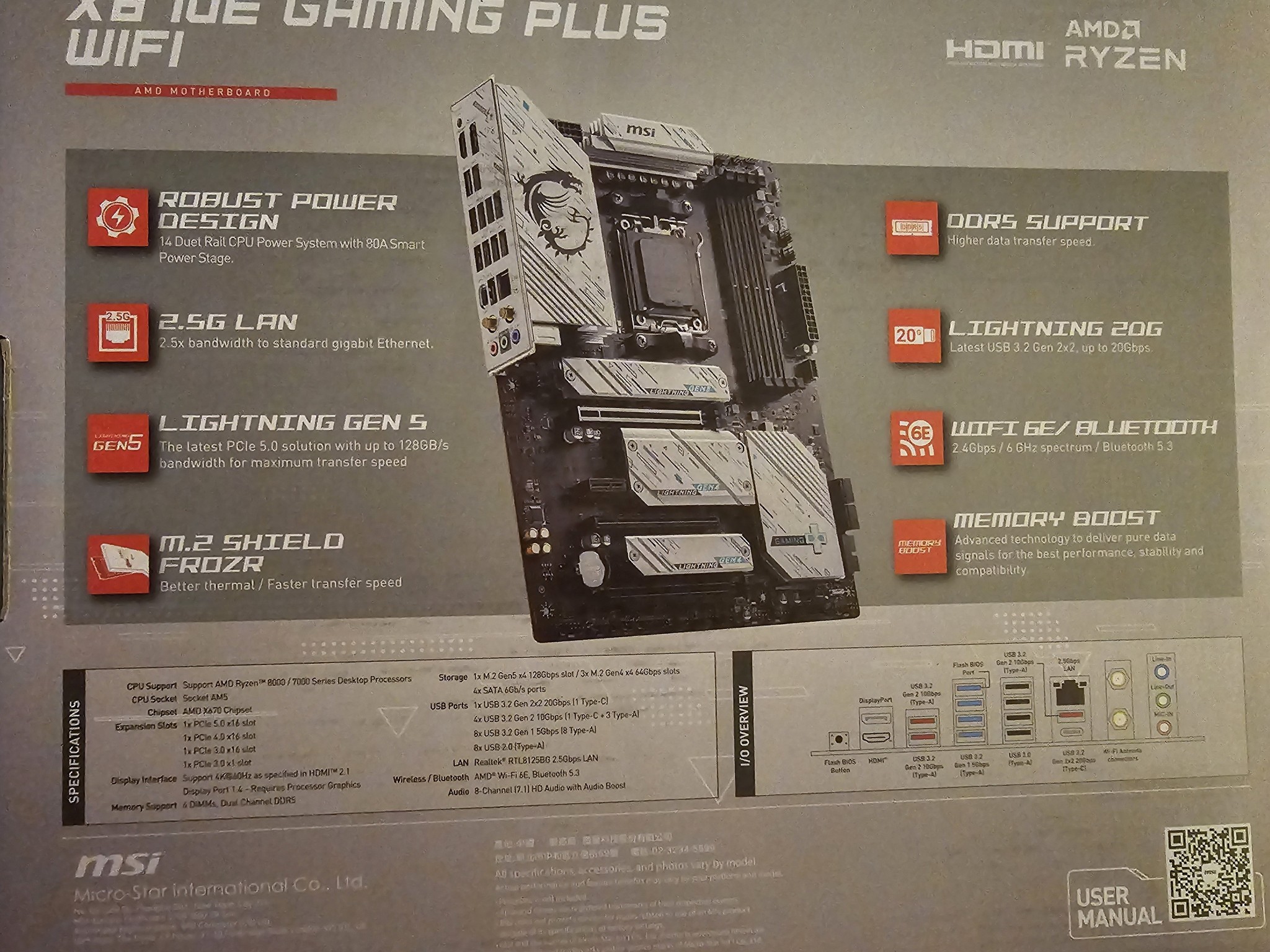 MSI X670E GAMING PLUS WIFI MOTHERBOARD