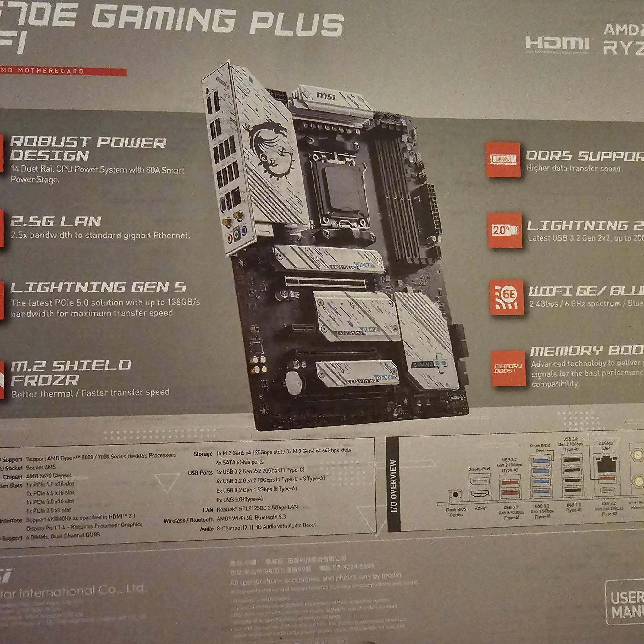 MSI X670E GAMING PLUS WIFI MOTHERBOARD