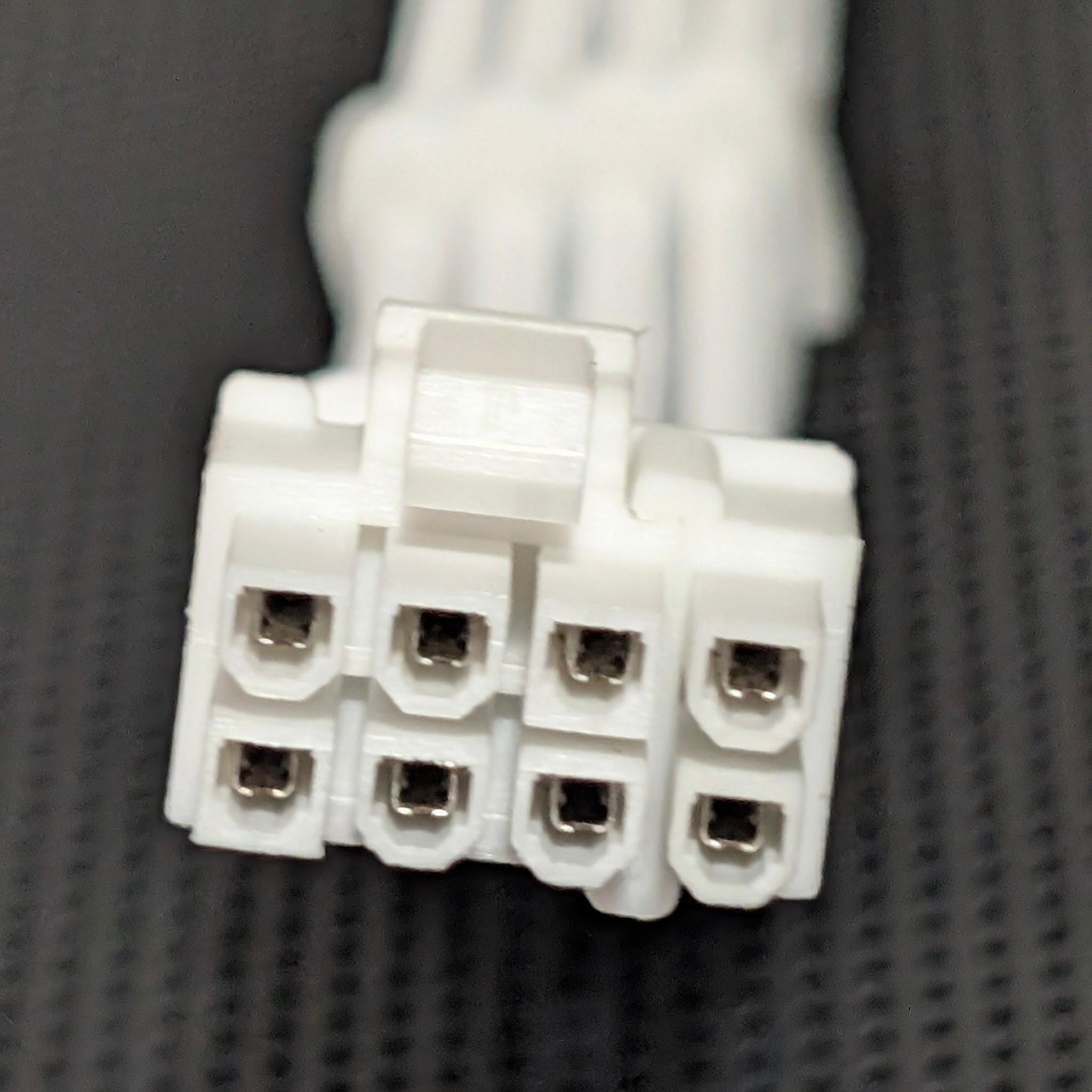 1x8 Pin PCIE White Cable Extension 16AWG