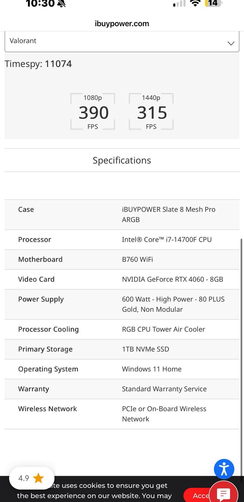 PNY XLR8 Gaming Geforce RTX 4060 OC 8GB GDDR6 PCIe 4.0