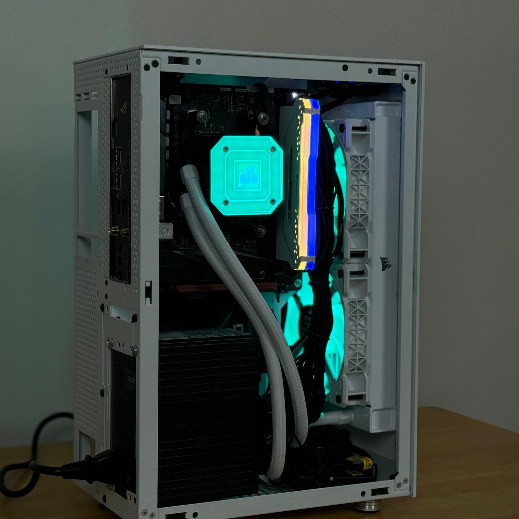 SUMMER SALE! RGB Watercooled ITX SFF Ryzen 5600X RX 6600 XT White and Black Gaming/Streaming Pc