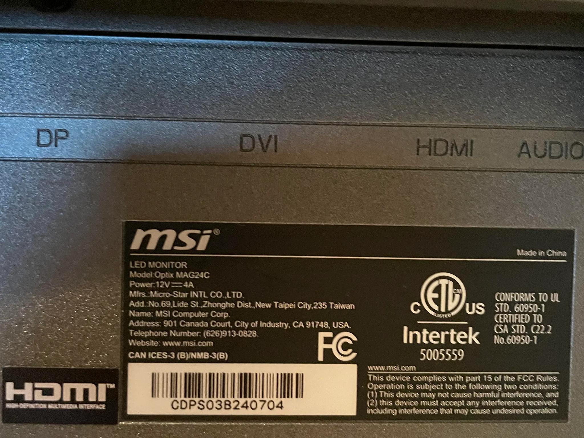TWO 144Hz 1ms Curved MSI Monitors