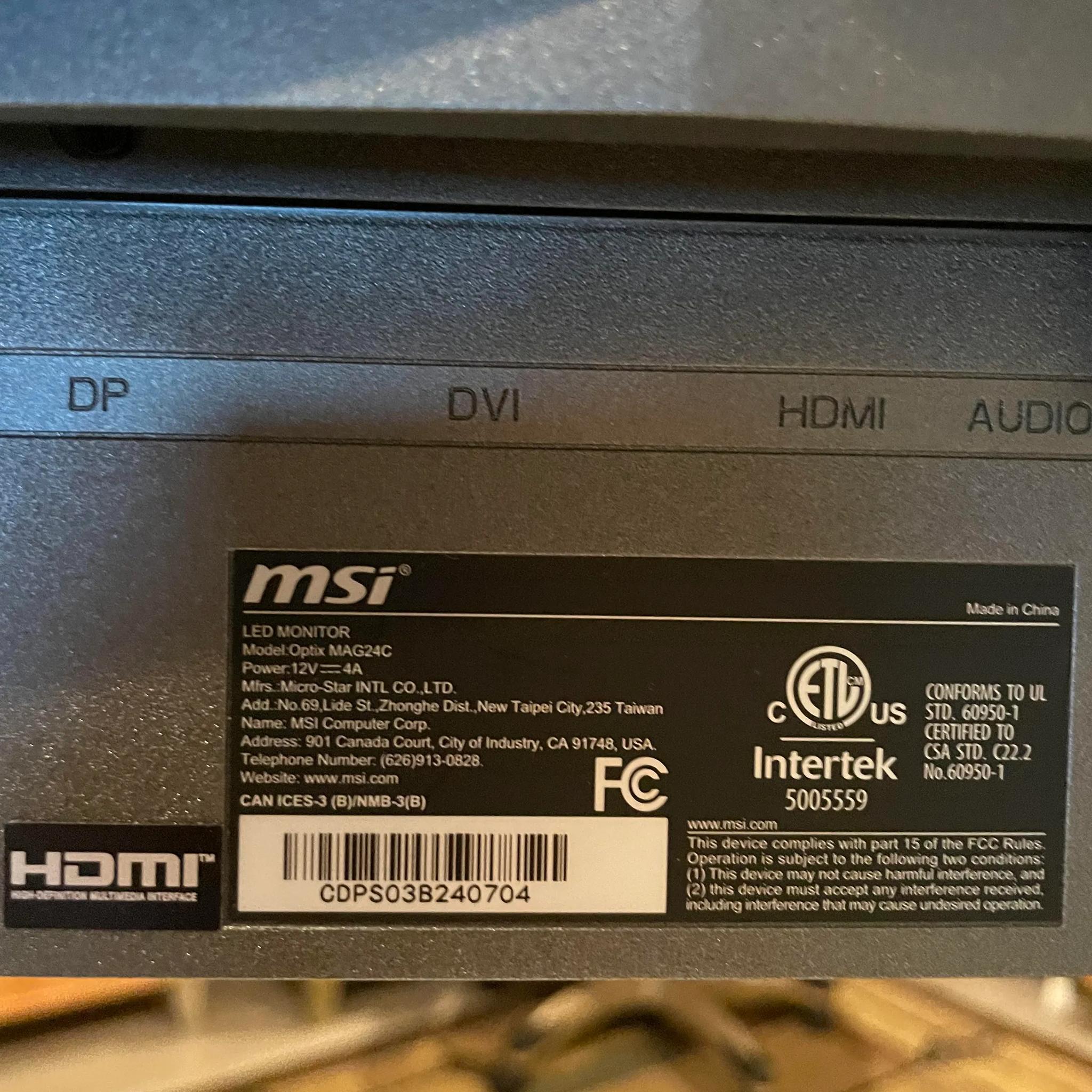 TWO 144Hz 1ms Curved MSI Monitors