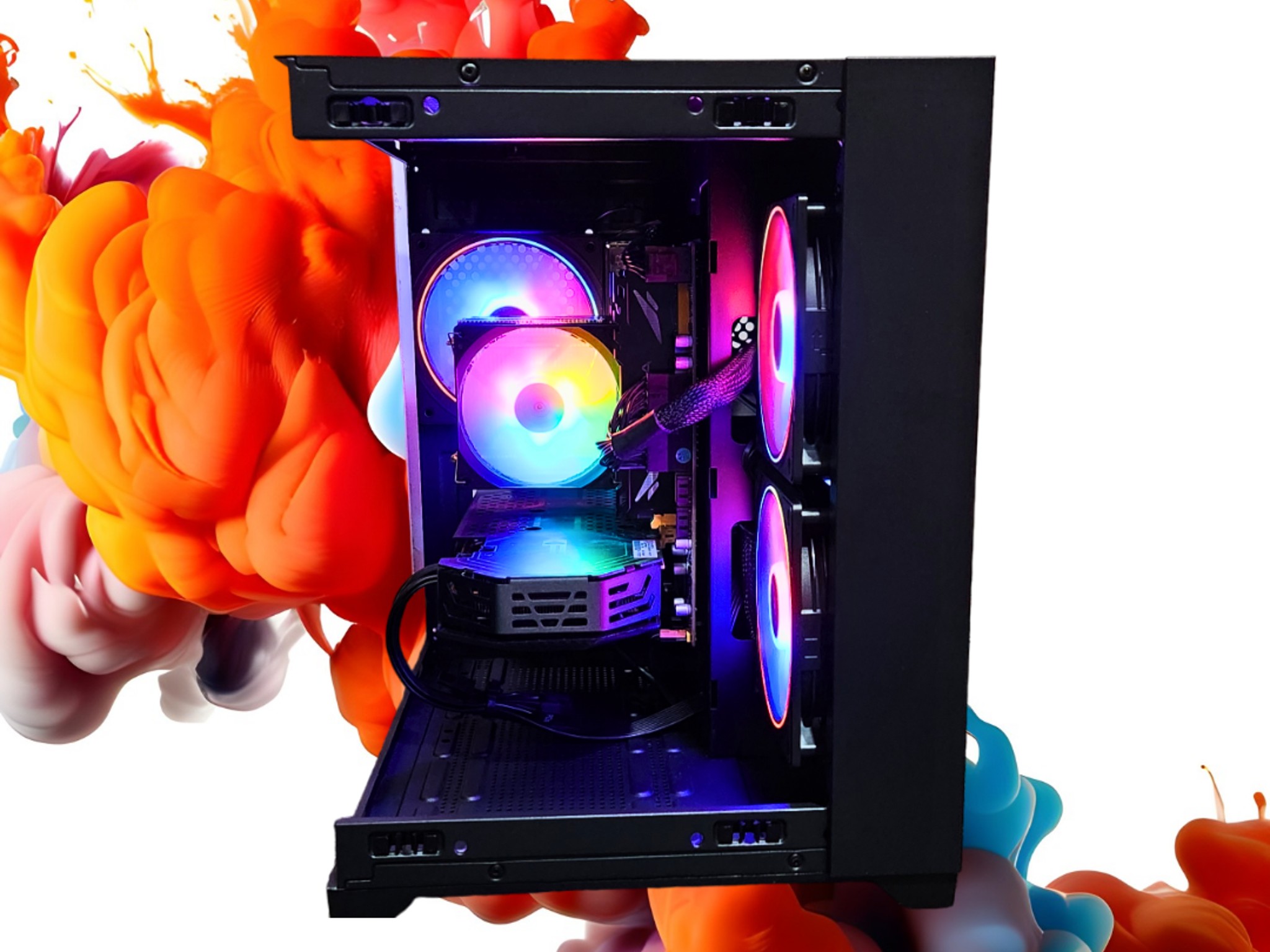 💡Luminance 🌜: RX 580 8GB | Xeon E5 2650 V4 | 16GB DDR4 RAM | 512GB SSD | 5 RGB Fans | Black RGB PC