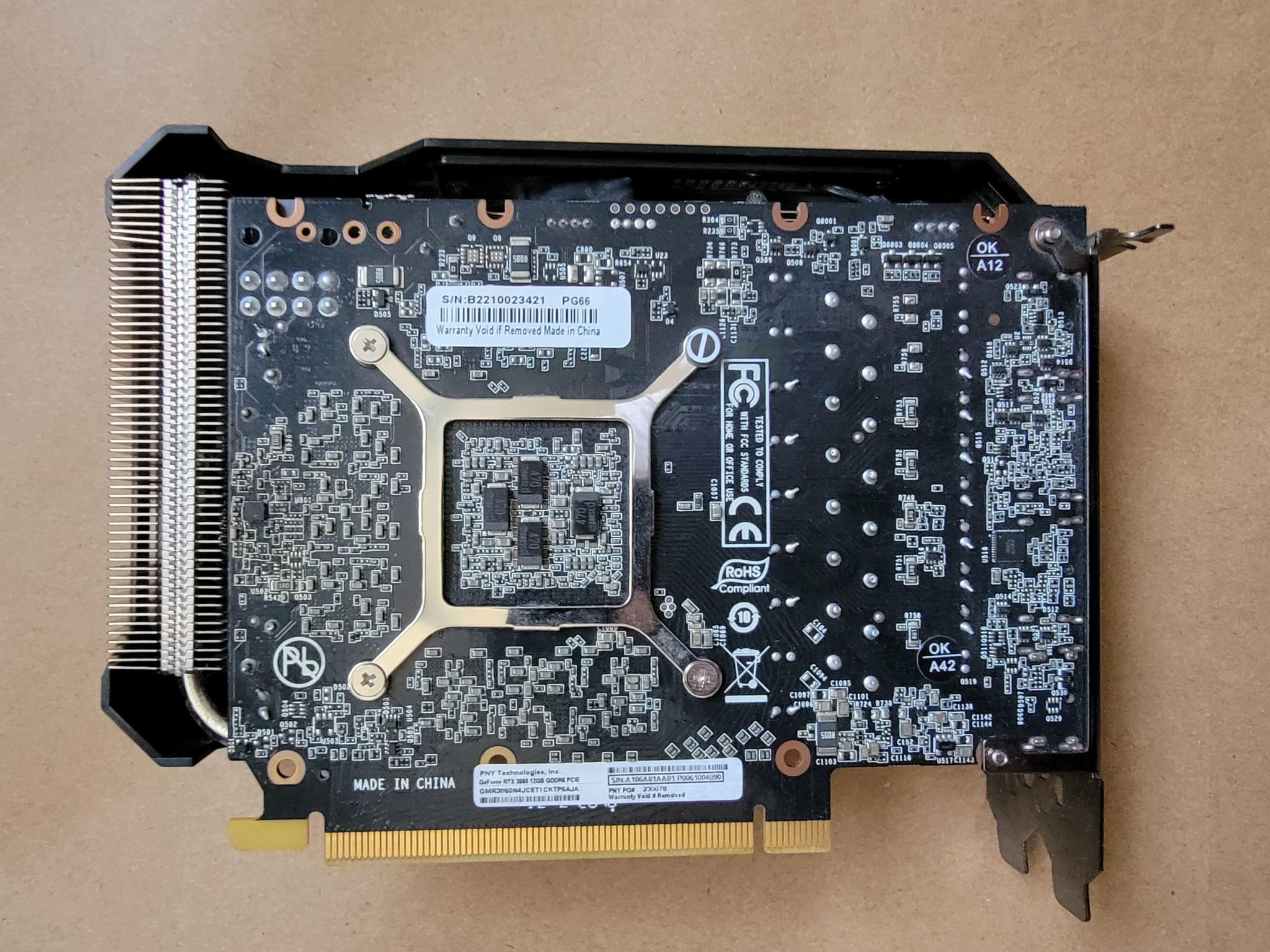 PNY GeForce RTX 3060 12GB XLR8 Single Fan - USED