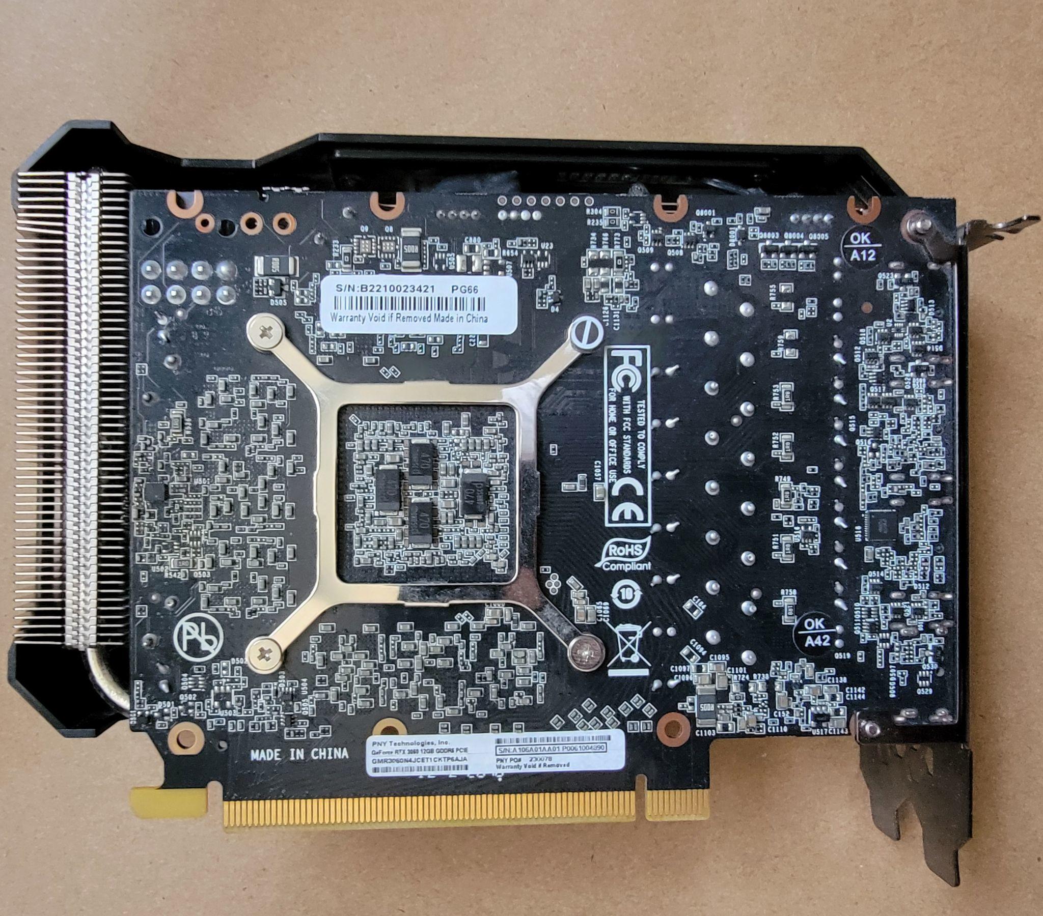 PNY GeForce RTX 3060 12GB XLR8 Single Fan - USED