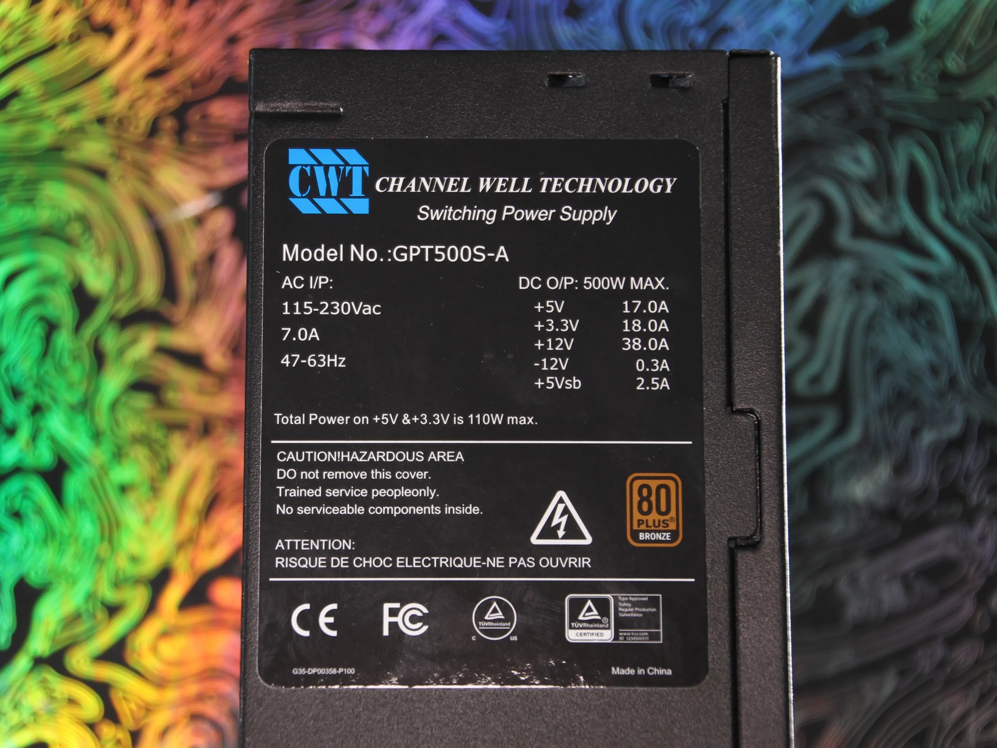 Channel Well Technology GPT500S-A 80+ Bronze PSU
