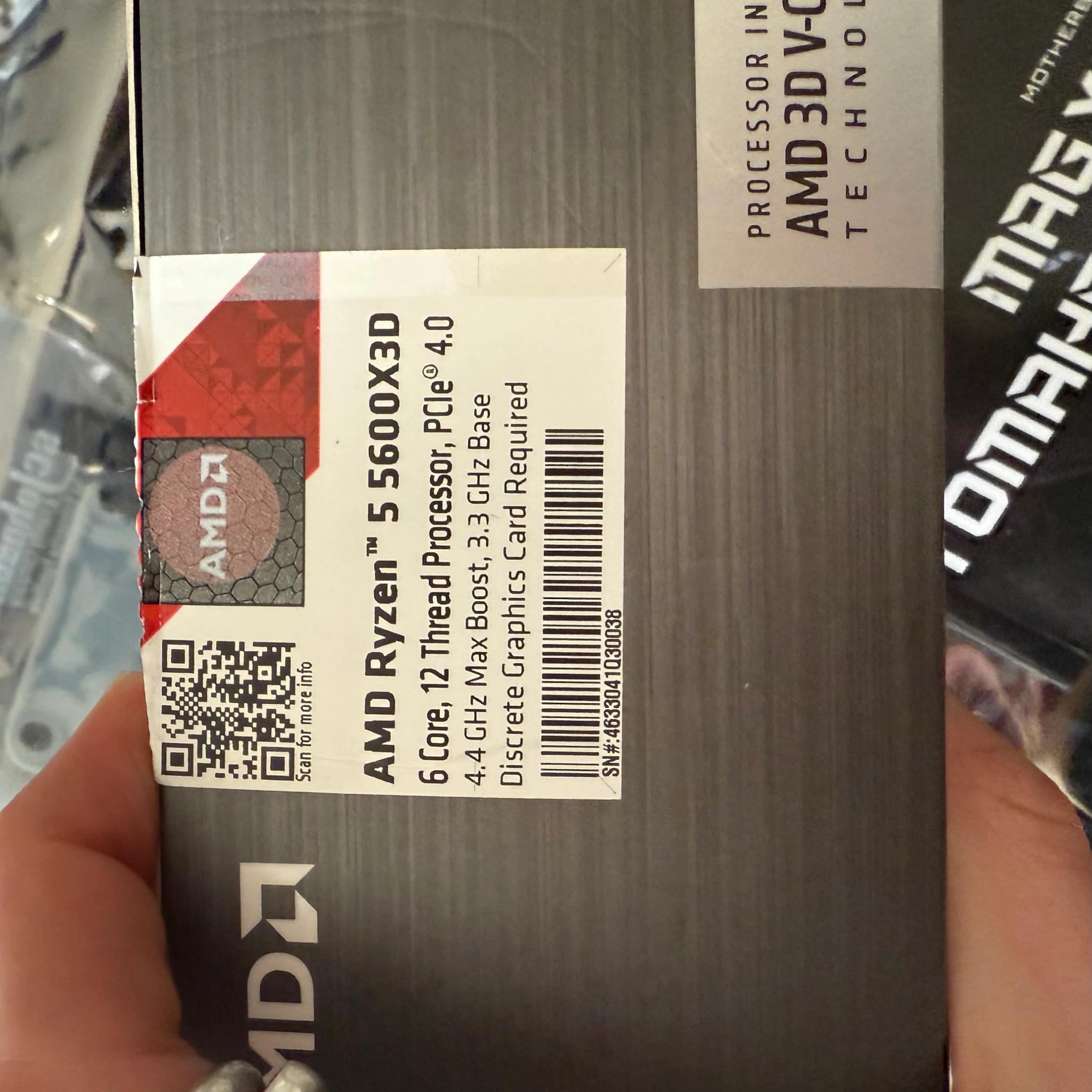 5600X3D 6 core 96MB L3 cache AM4 processor 4.4 GHz BOOSTCLOCK