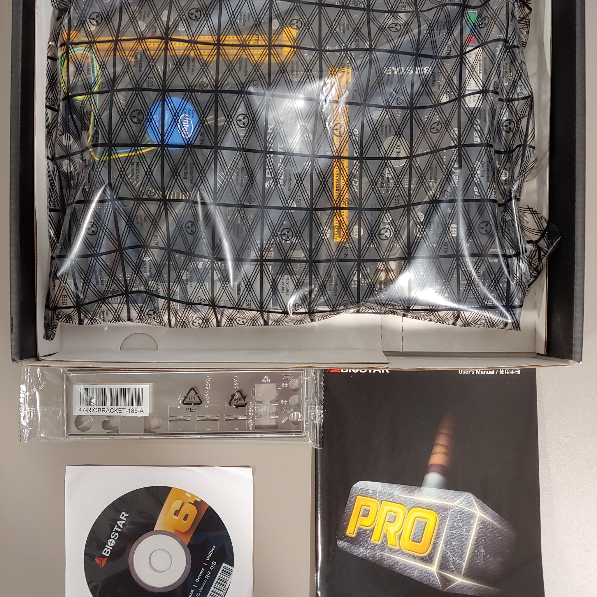 BIOSTAR TB250-BTC PRO Mining Motherboard + CPU – FOR PARTS / NOT WORKING