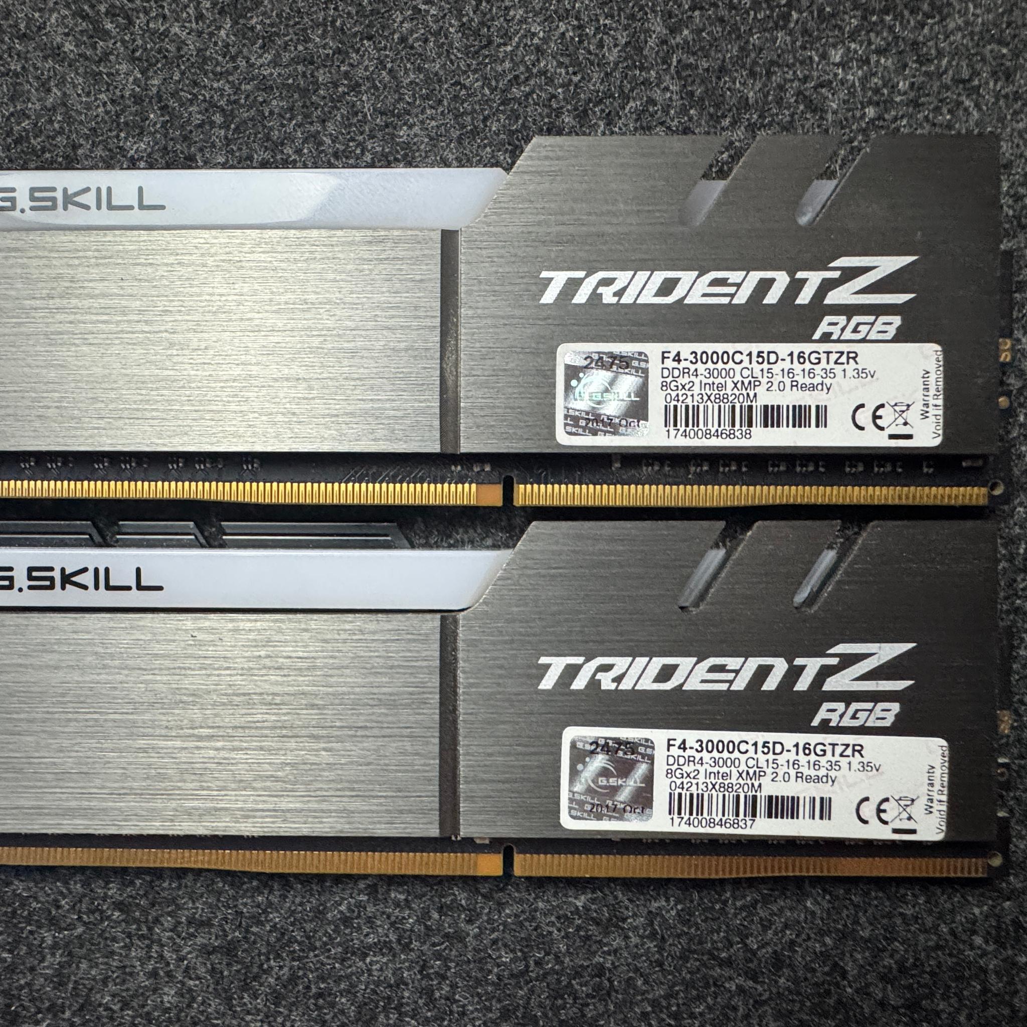 4 sticks of G.Skill TridentZ RGB 32GB DDR4 (4x8GB)