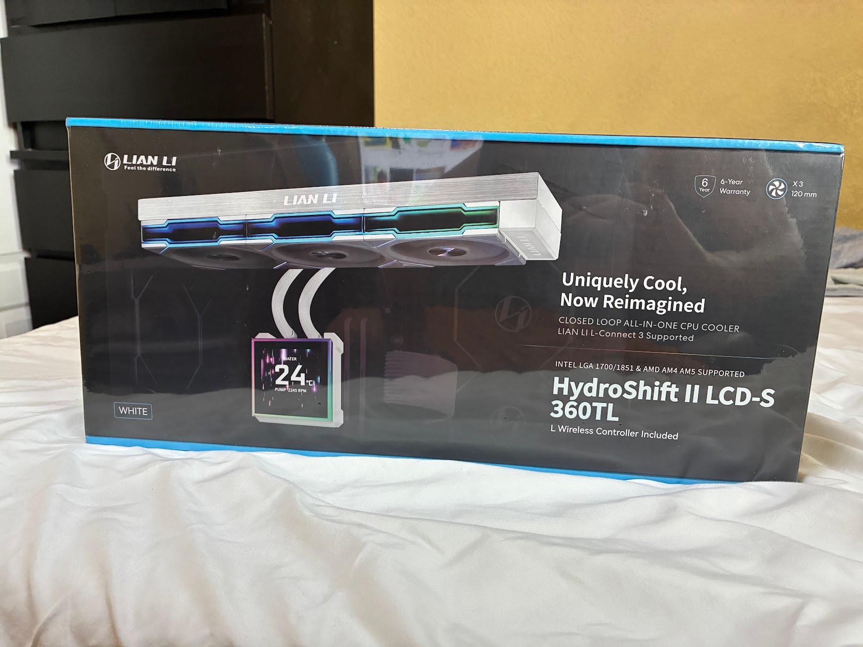 Lian Li HydroShift II LCD-S 360TL 360mm AIO Liquid CPU Cooler - White (LGA1700 LGA1851 AM4 AM5)