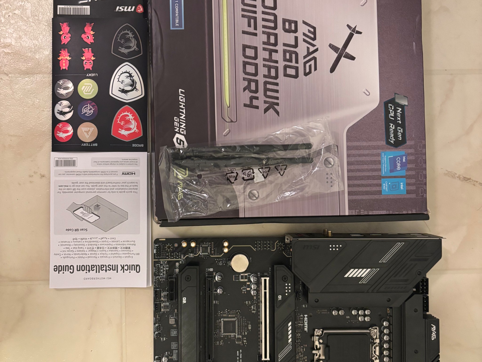 MSI MAG B760 Tomahawk WiFi Gaming Motherboard DDR4 (LGA 1700, DDR4, PCIe 5.0, Wi-Fi 6E, ATX)