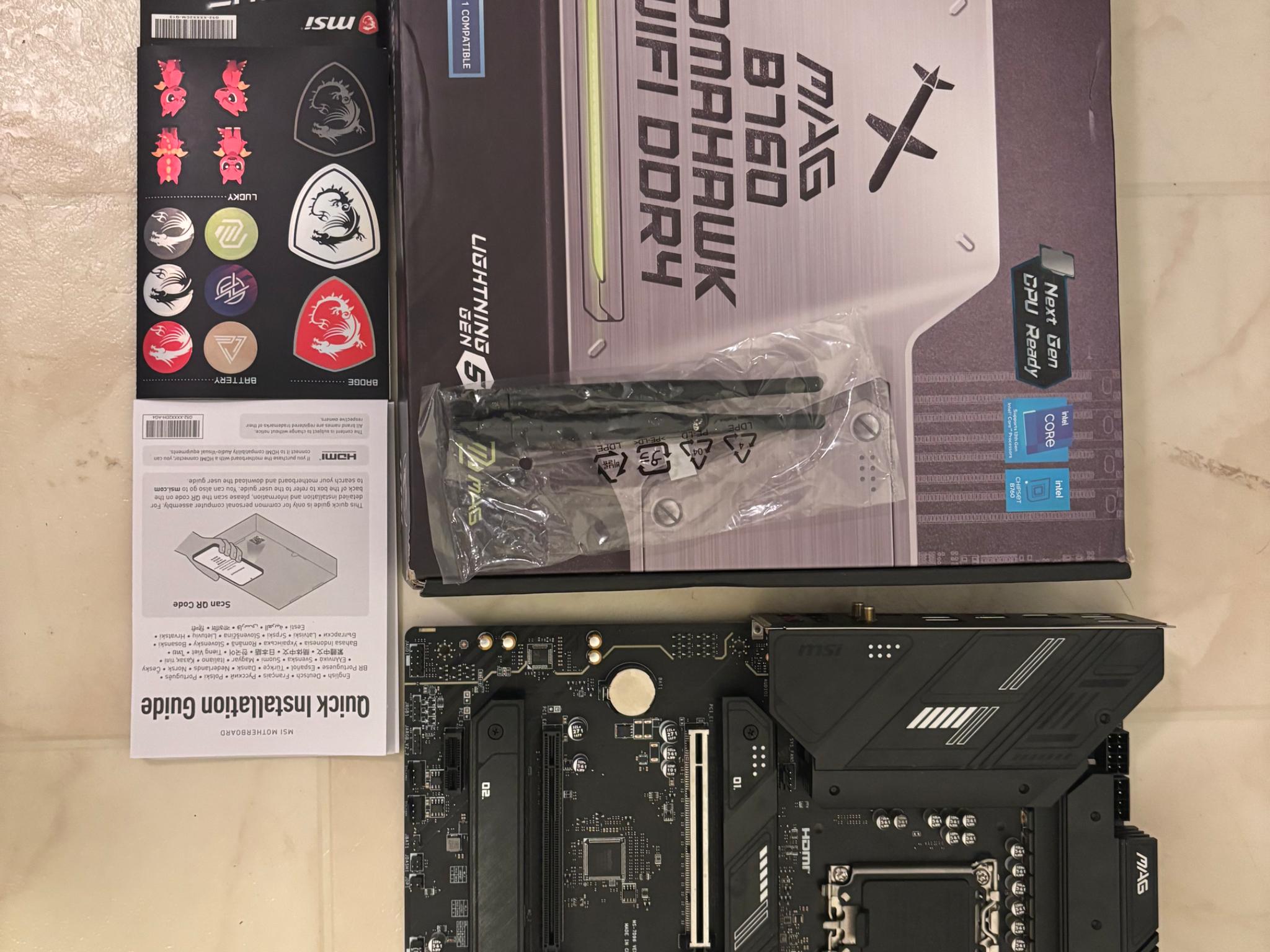 MSI MAG B760 Tomahawk WiFi Gaming Motherboard DDR4 (LGA 1700, DDR4, PCIe 5.0, Wi-Fi 6E, ATX)
