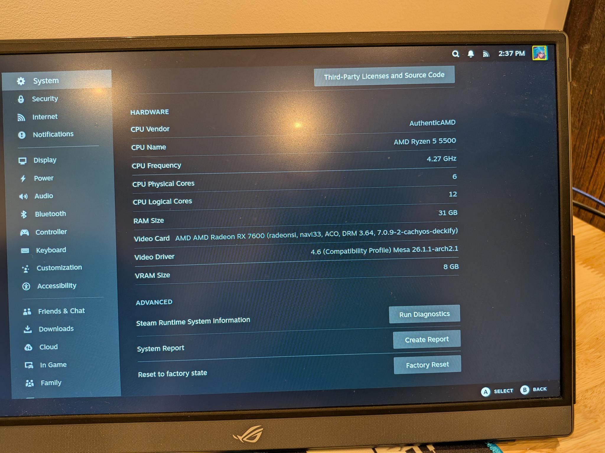 Steam Machine Killer - RX 7600, Ryzen 5 5500, 32 GB DDR4 RAM, 1 TB NVME