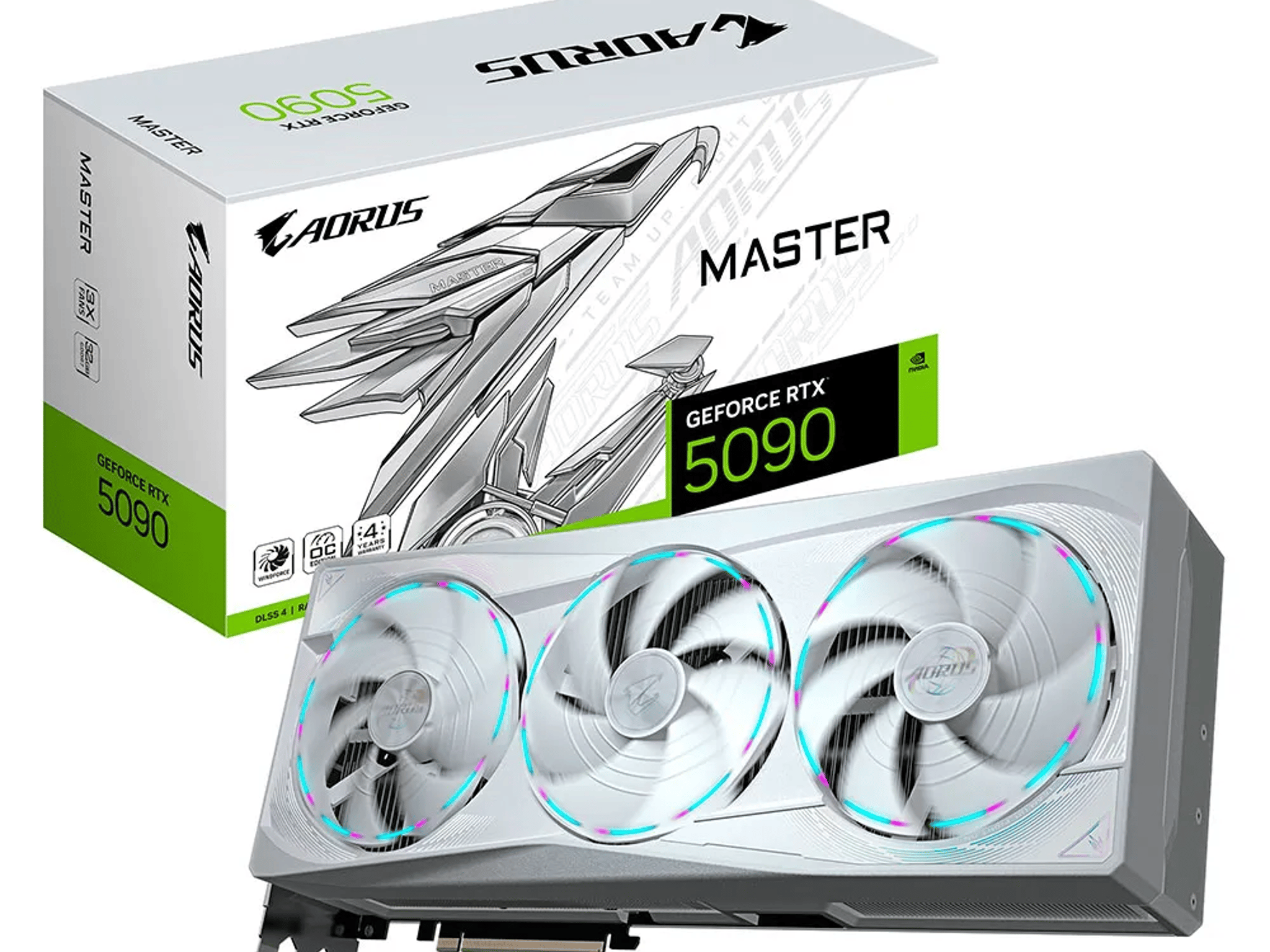 GIGABYTE AORUS GeForce RTX 5090 Master Ice White OC 32GB GDDR7 Graphics Card