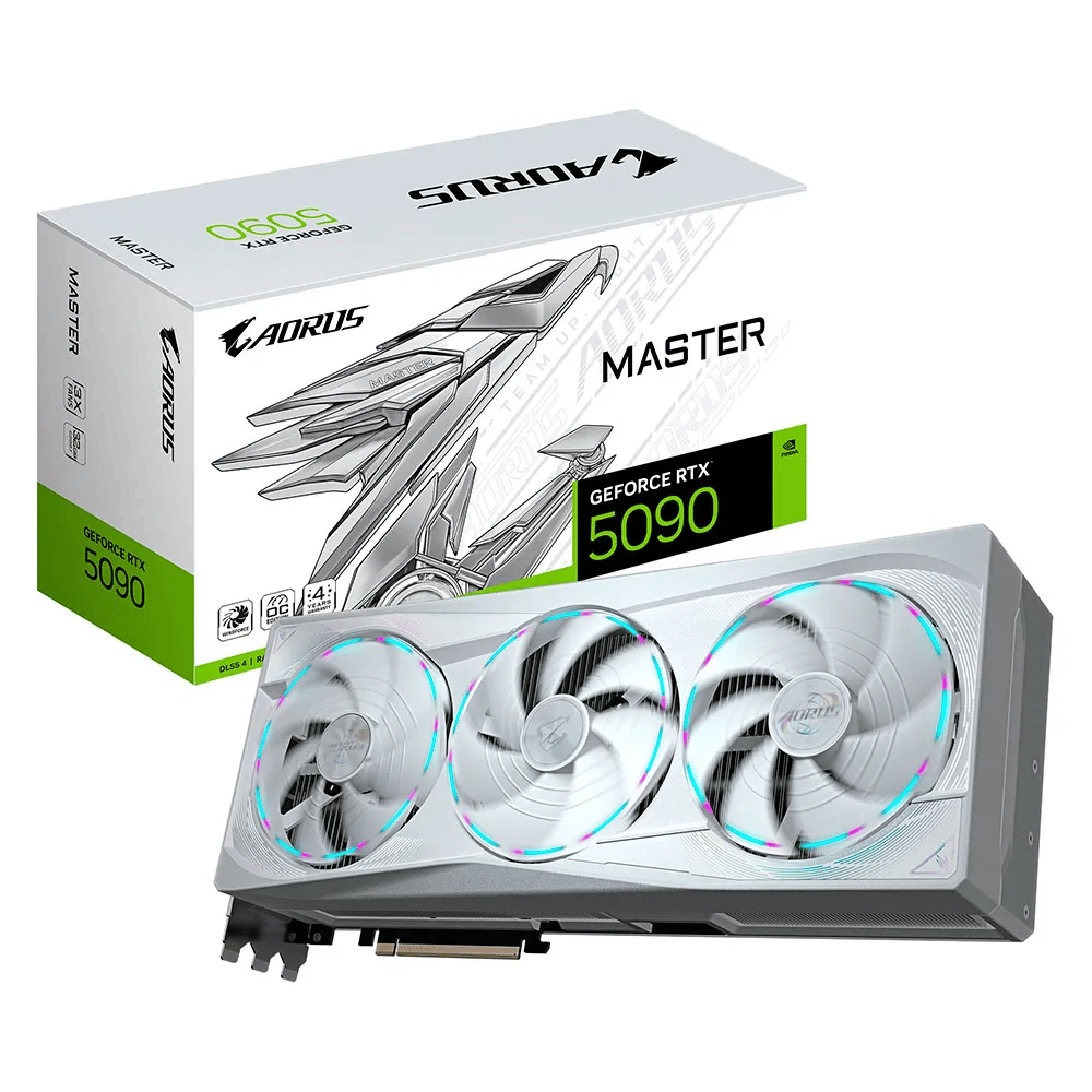GIGABYTE AORUS GeForce RTX 5090 Master Ice White OC 32GB GDDR7 Graphics Card