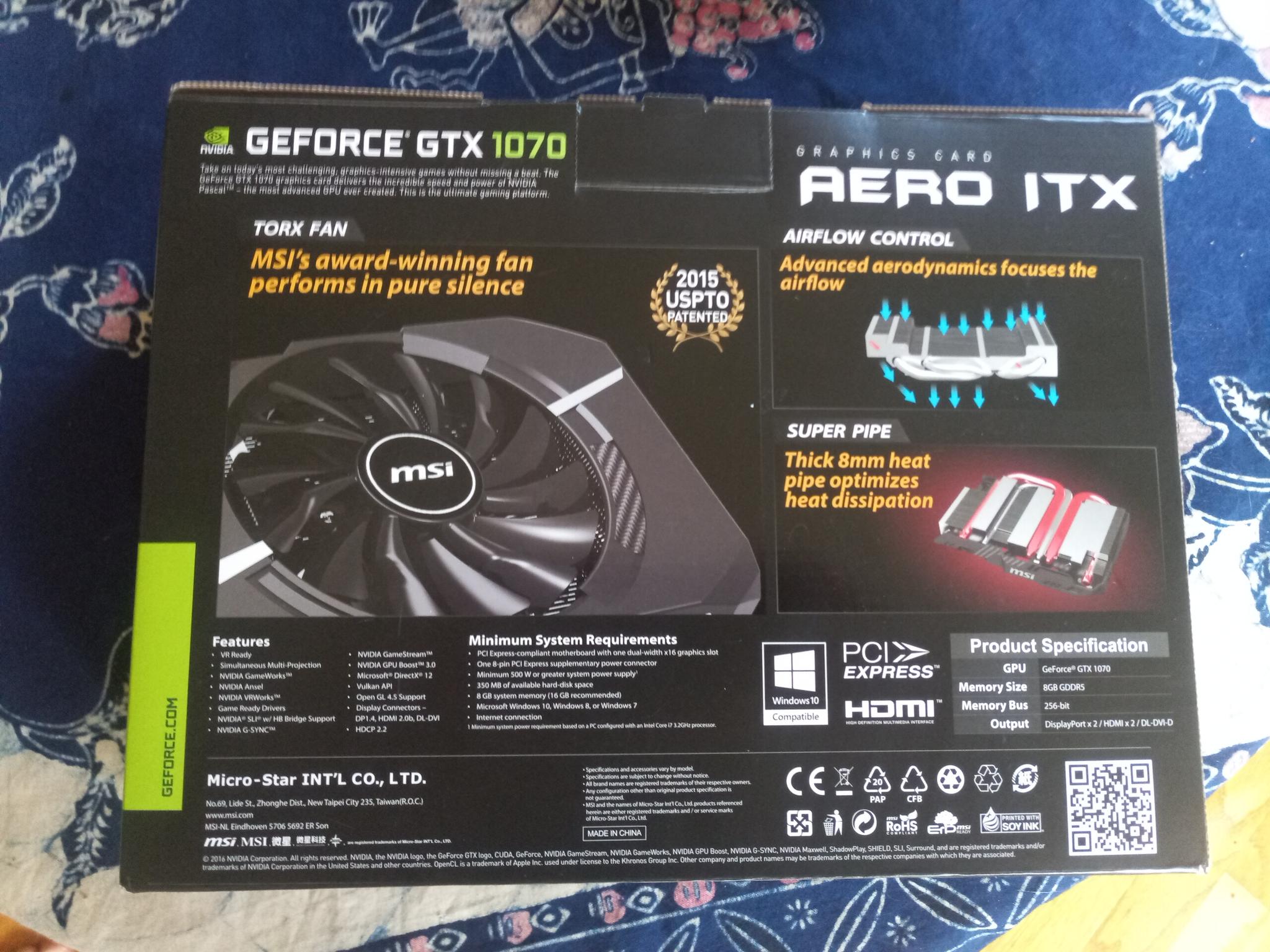 MSI AERO GTX 1070 ITX OC