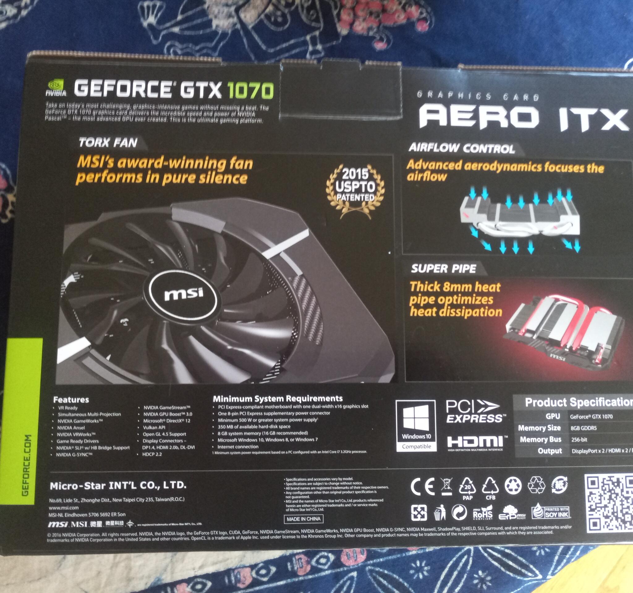 MSI AERO GTX 1070 ITX OC