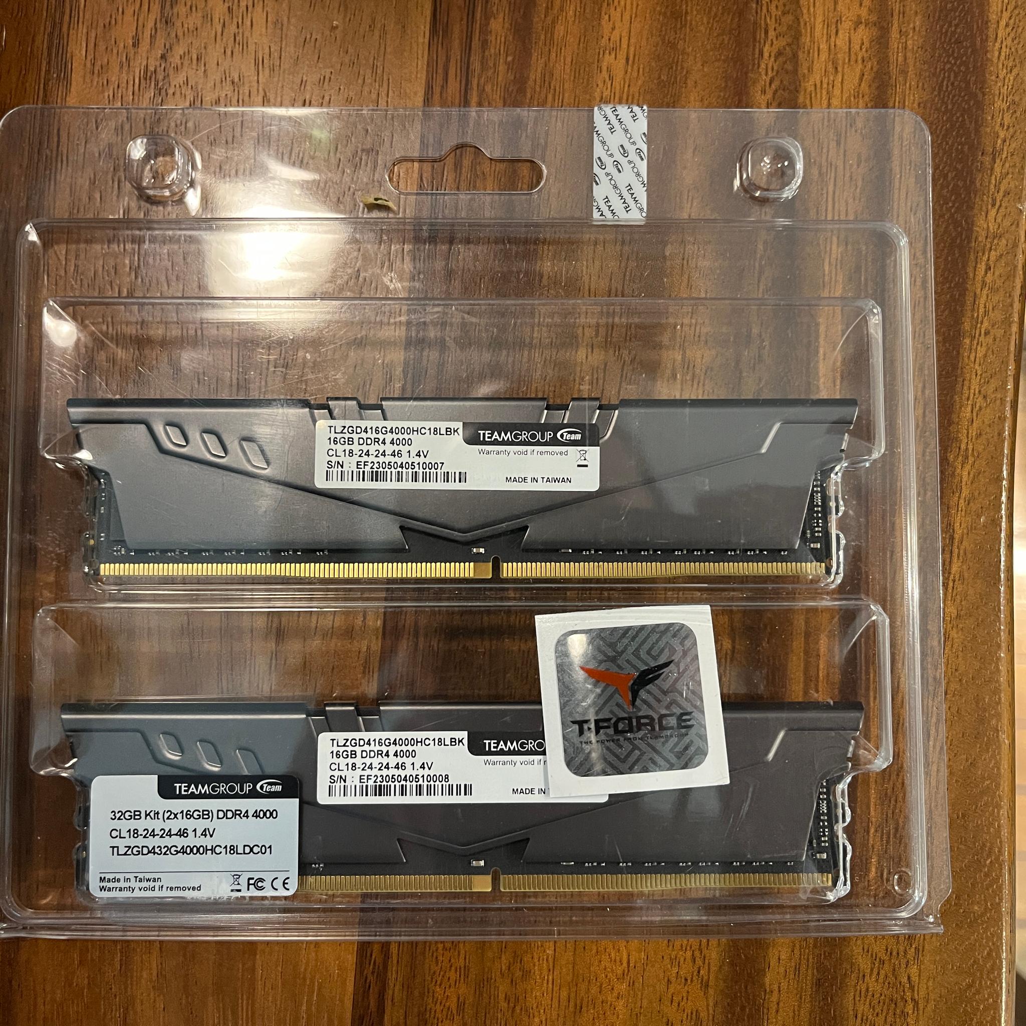 32Gb (2x16Gb) 4000MHz DDR4 TeamGroup VULCAN Z Desktop Memory