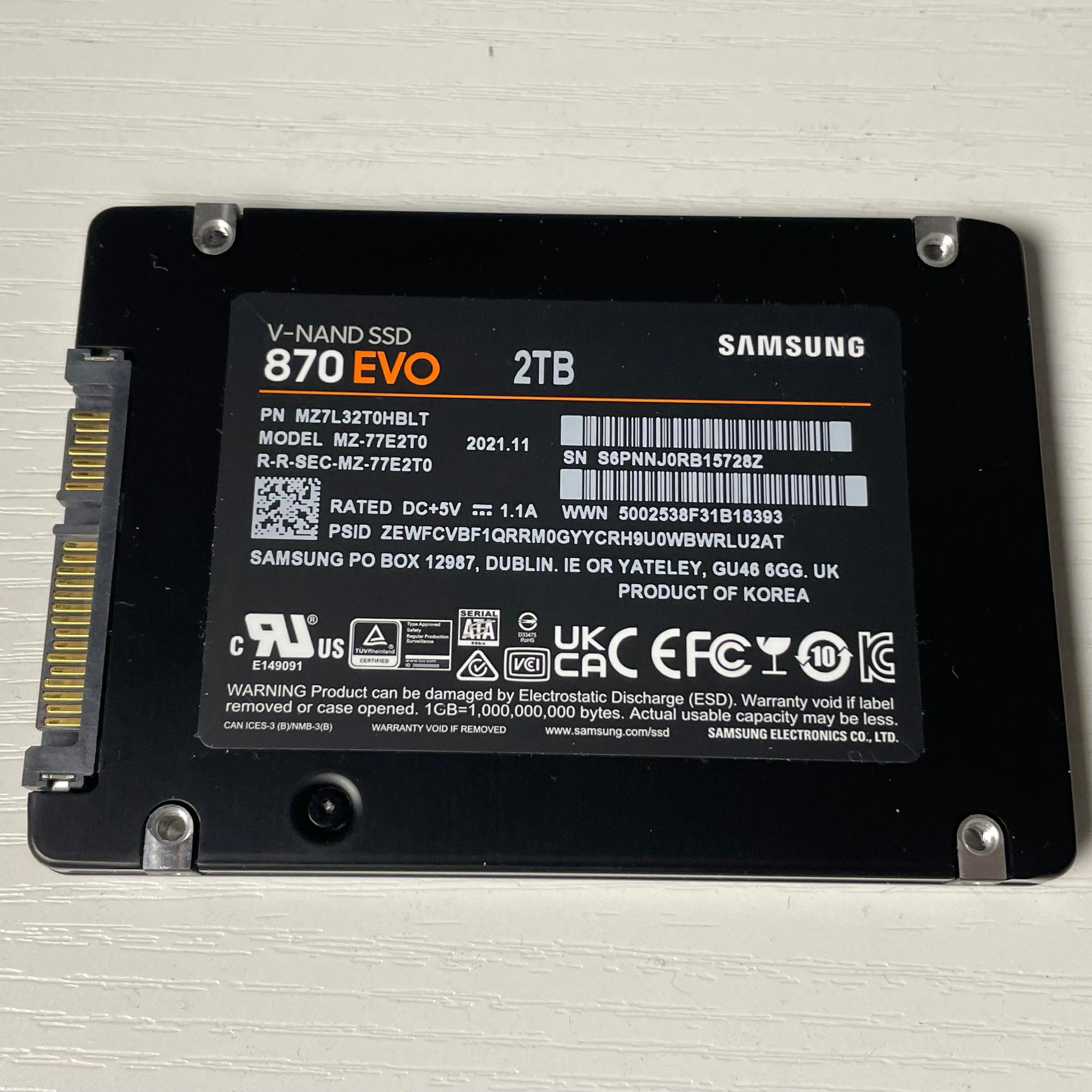 Samsung SSD 870 EVO 2TB SATA SSD