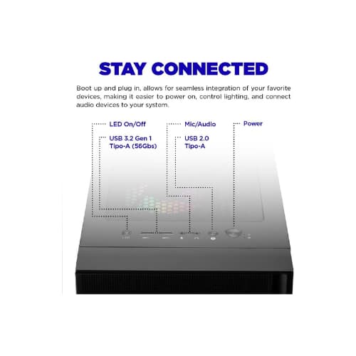 NSX Falcon Ryzen 5 5600X, RTX 4060 Ti, 16GB DDR4 3600 RGB, 1TB SSD NVME, Win 11, WiFi, BT, VR Ready