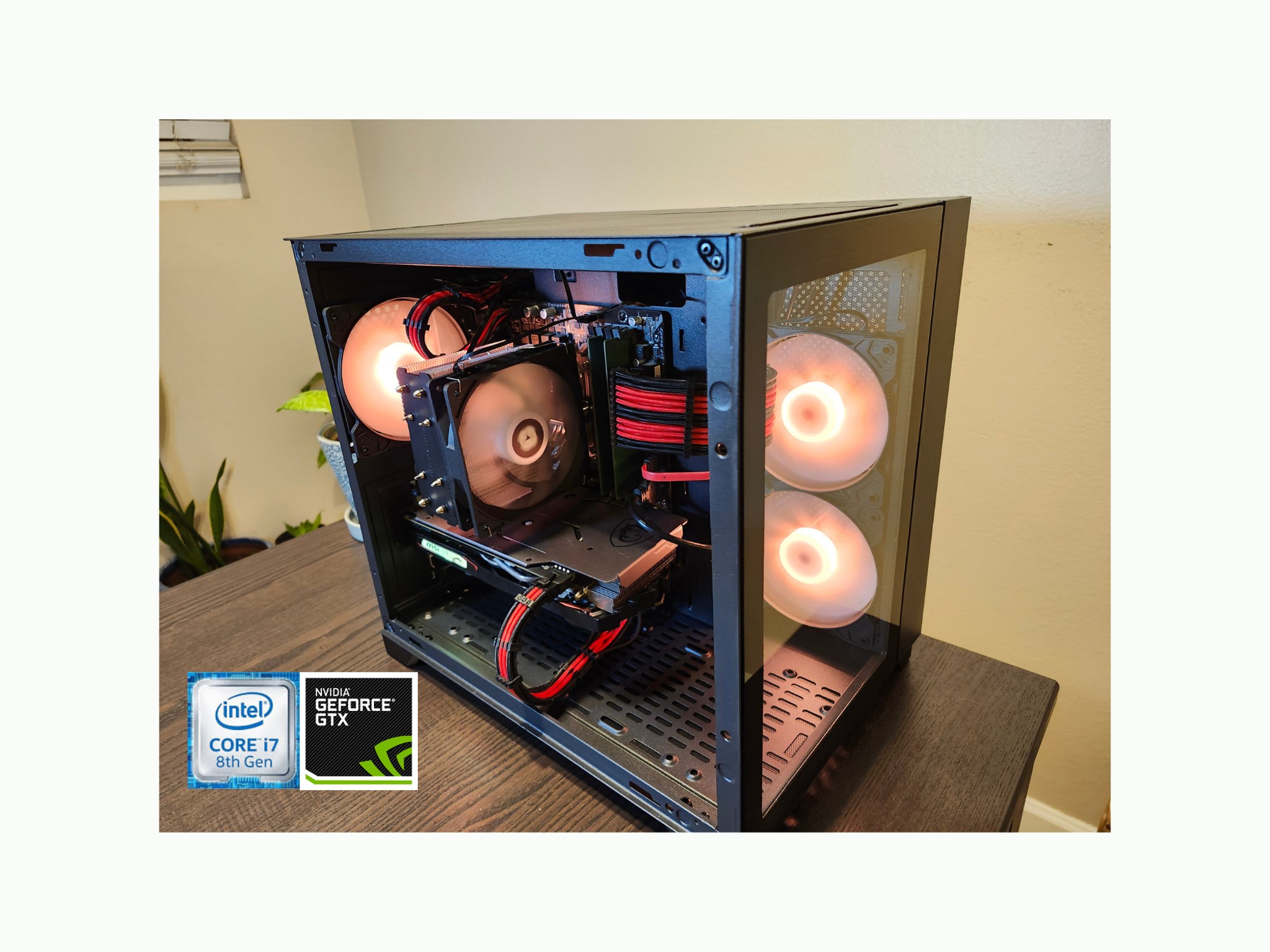 Custom Gaming PC - Intel i7-8700, GTX 1660, 16GB RAM, 500GB SSD - Black Case