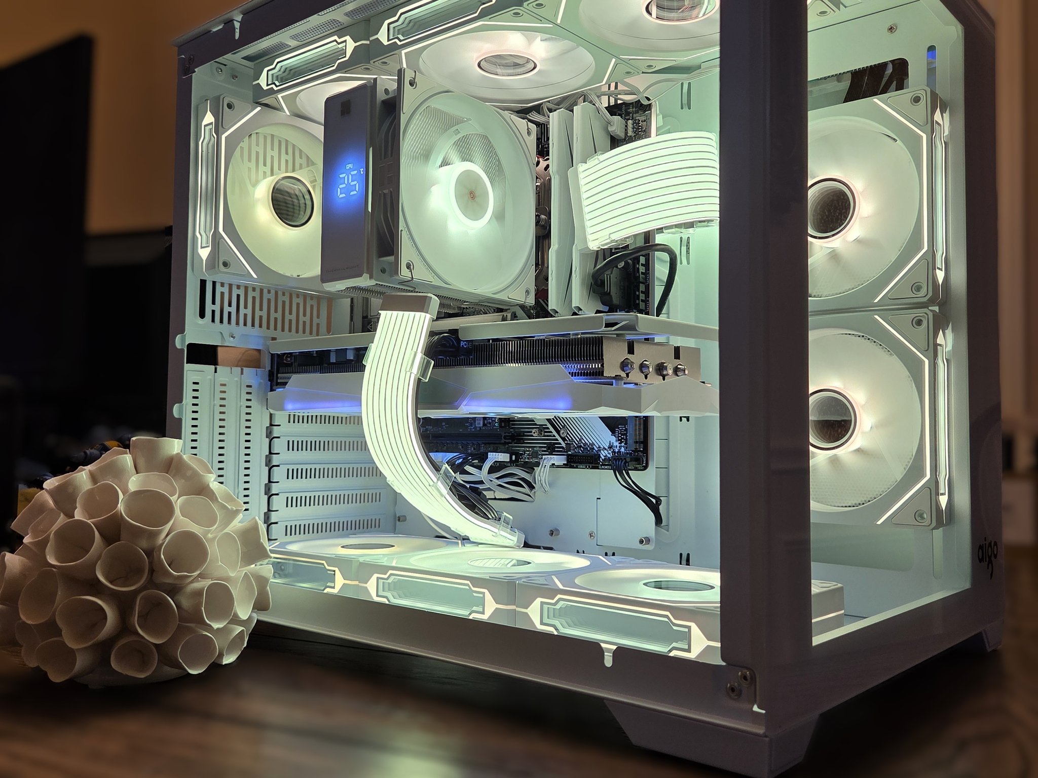 The White Lotus! 🤍| White RTX 3070 Gaming PC | Ryzen 5 7500F | 32GB DDR5 | 1TB NVMe | Temp Display