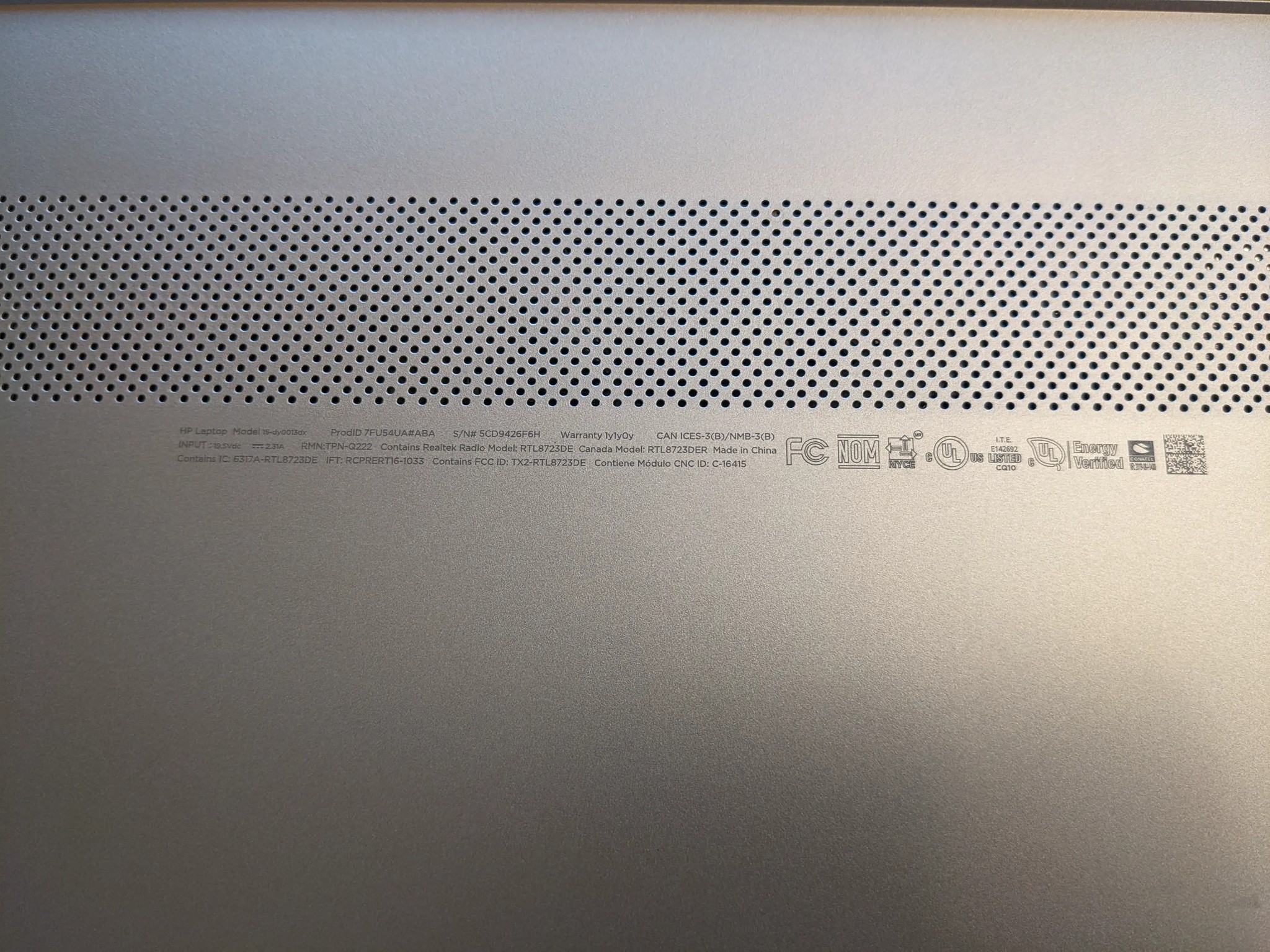 HP 15" Touch Screen i5-8265U (8 thread), 12GB RAM 256GB+Optane, Win 10, Model 15-DY0013DX -Good Cond