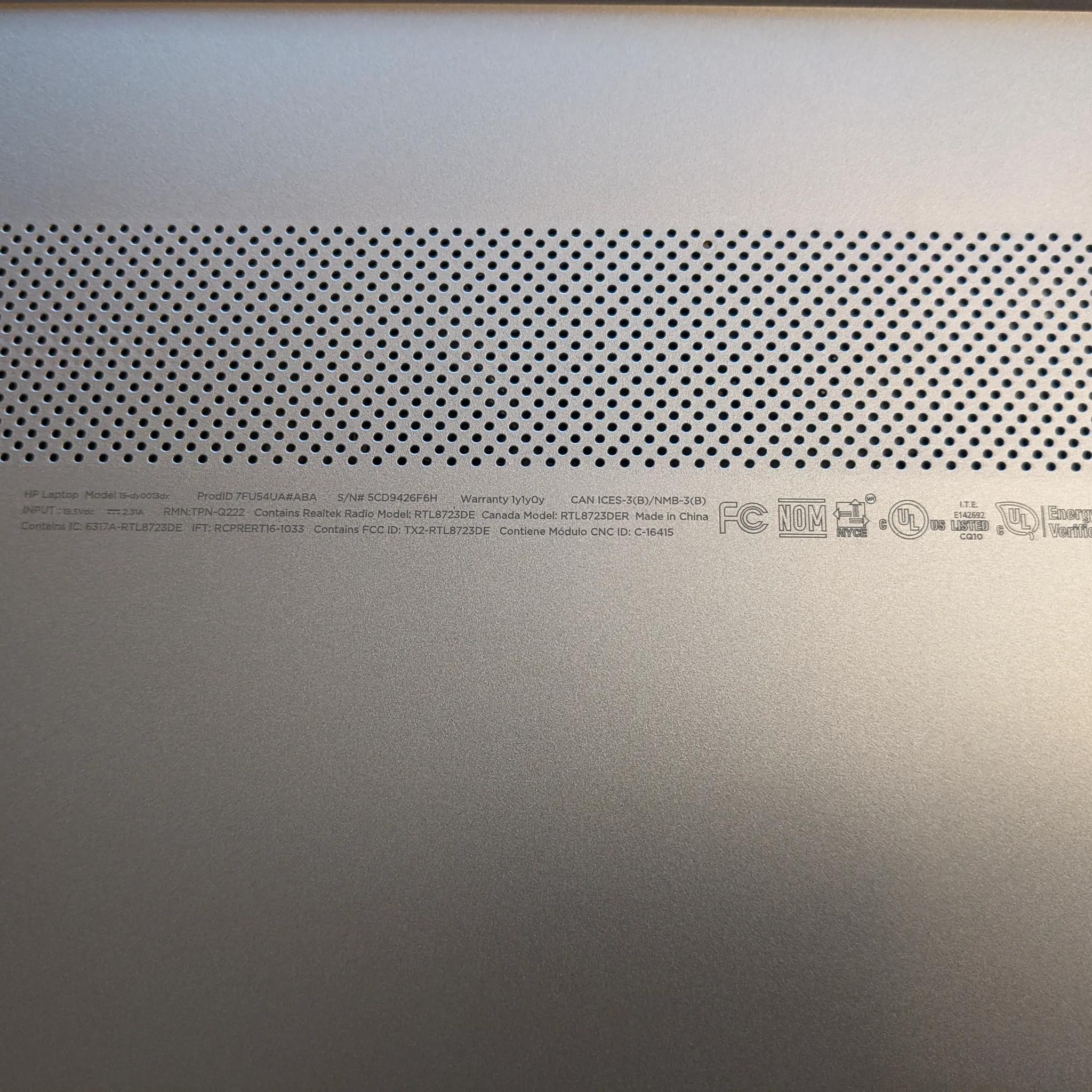 HP 15" Touch Screen i5-8265U (8 thread), 12GB RAM 256GB+Optane, Win 10, Model 15-DY0013DX -Good Cond