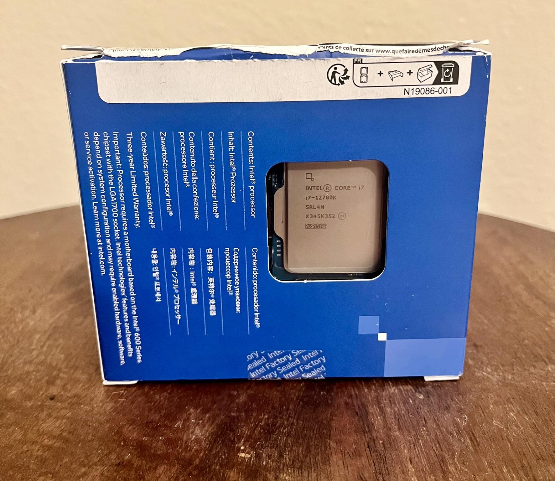 OPEN BOX Intel Core i7-12700K Alder Lake LGA 1700 12 cores (8p + 4e) 3.6 GHz up to 5.00 GHz