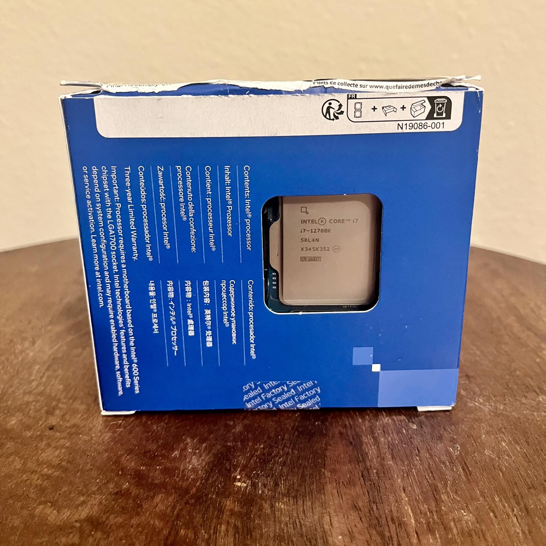 OPEN BOX Intel Core i7-12700K Alder Lake LGA 1700 12 cores (8p + 4e) 3.6 GHz up to 5.00 GHz