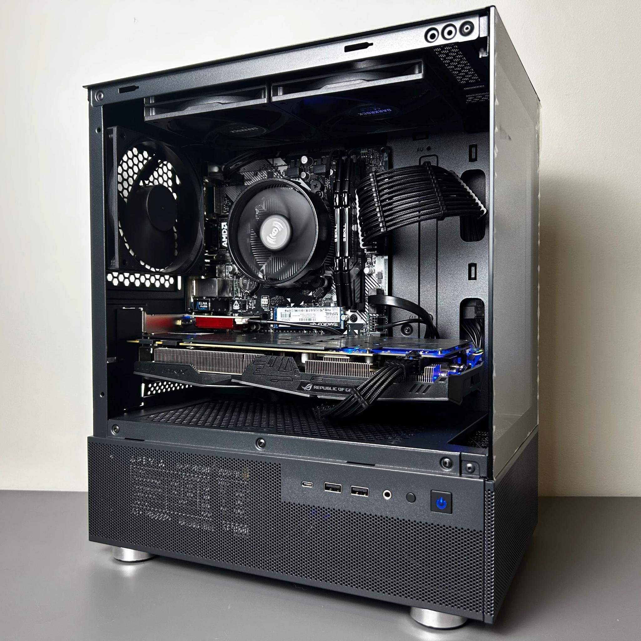 Black 1080p Esports Beast! | RYZEN 5 3600 | GTX 1070 | 16 GB RAM | Windows 11 | Wifi & BT included!