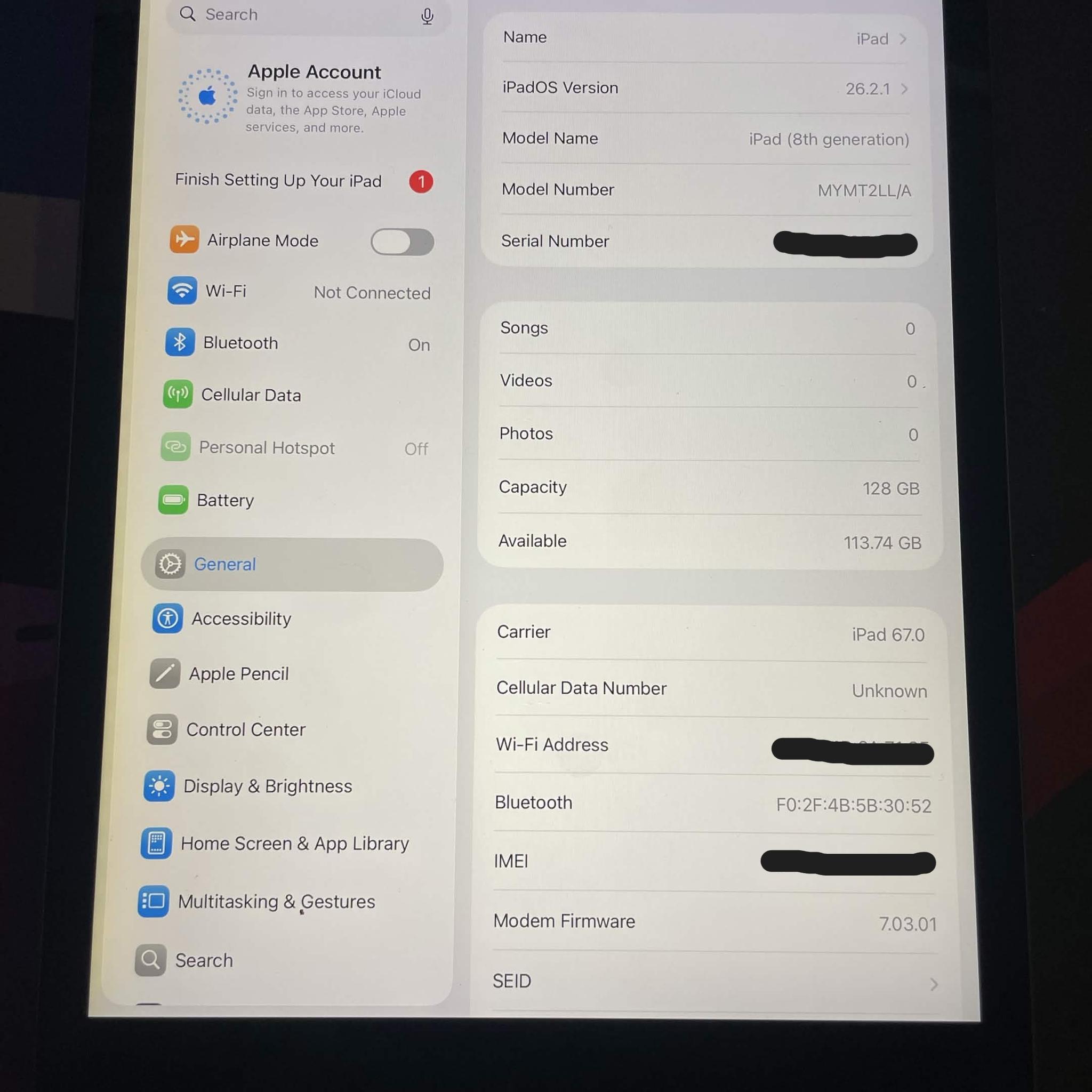 Apple iPad 8th Gen 128gb