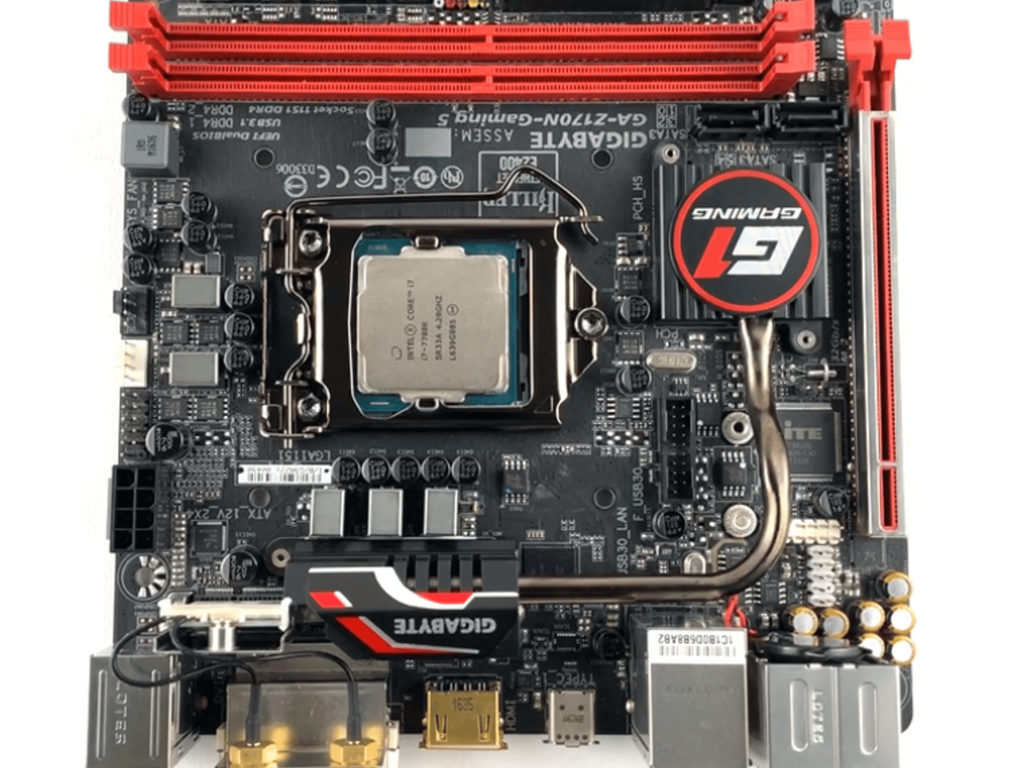 Gigabyte GA-Z170N-Gaming 5, mini-ITX MOBO Bundle Intel i7-7700K CPU 16GB (2x8 GB) DDR4 RAM IO Shield