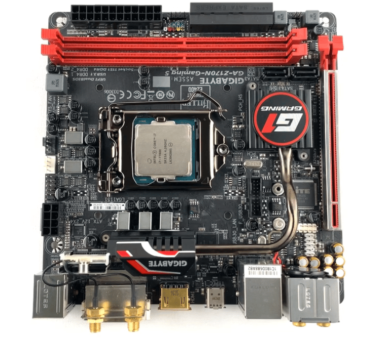 Gigabyte GA-Z170N-Gaming 5, mini-ITX MOBO Bundle Intel i7-7700K CPU 16GB (2x8 GB) DDR4 RAM IO Shield