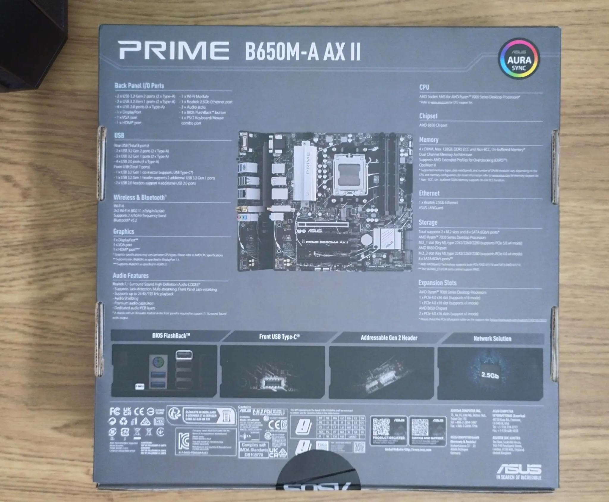 ASUS B650M-A Prime AX II AMD AM5 microATX Motherboard