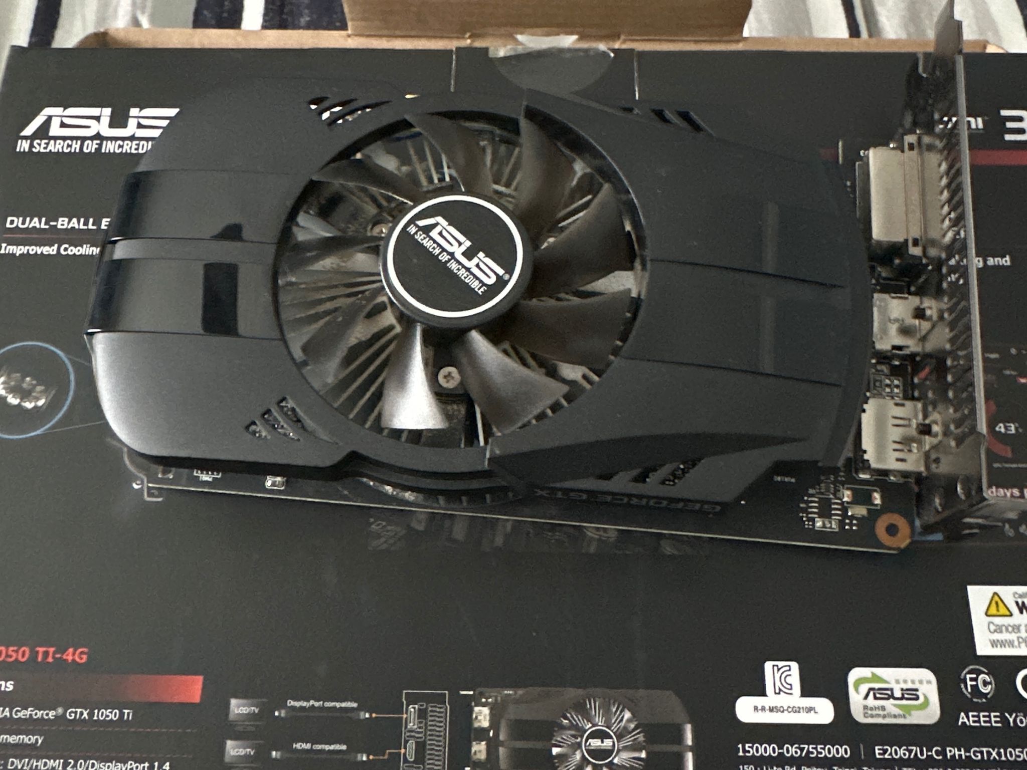 ASUS PH-GTX1050TI-4G GeForce GTX 1050 Ti 4GB GDDR5 Graphics Card