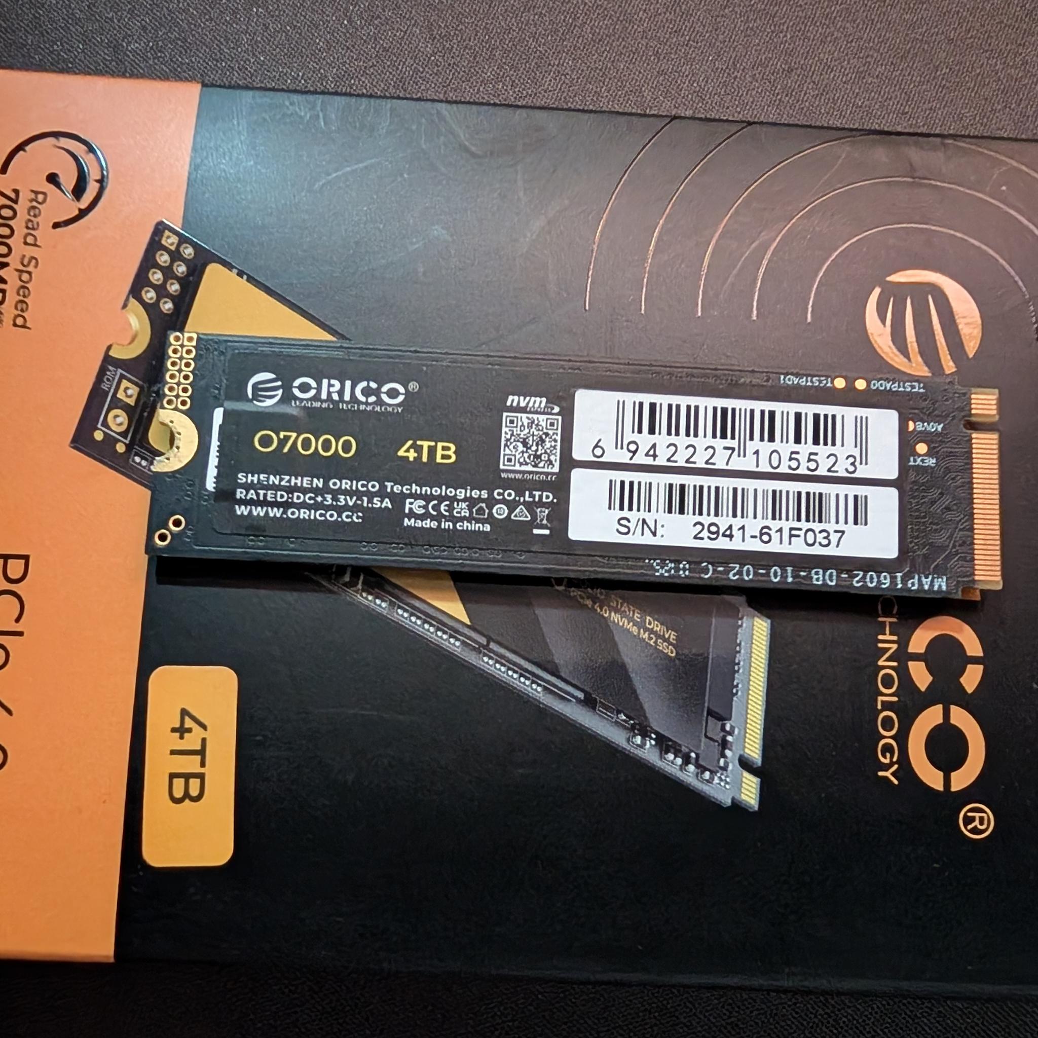 Orico O7000 4TB M.2 PCIe 4.0 NVMe SSD