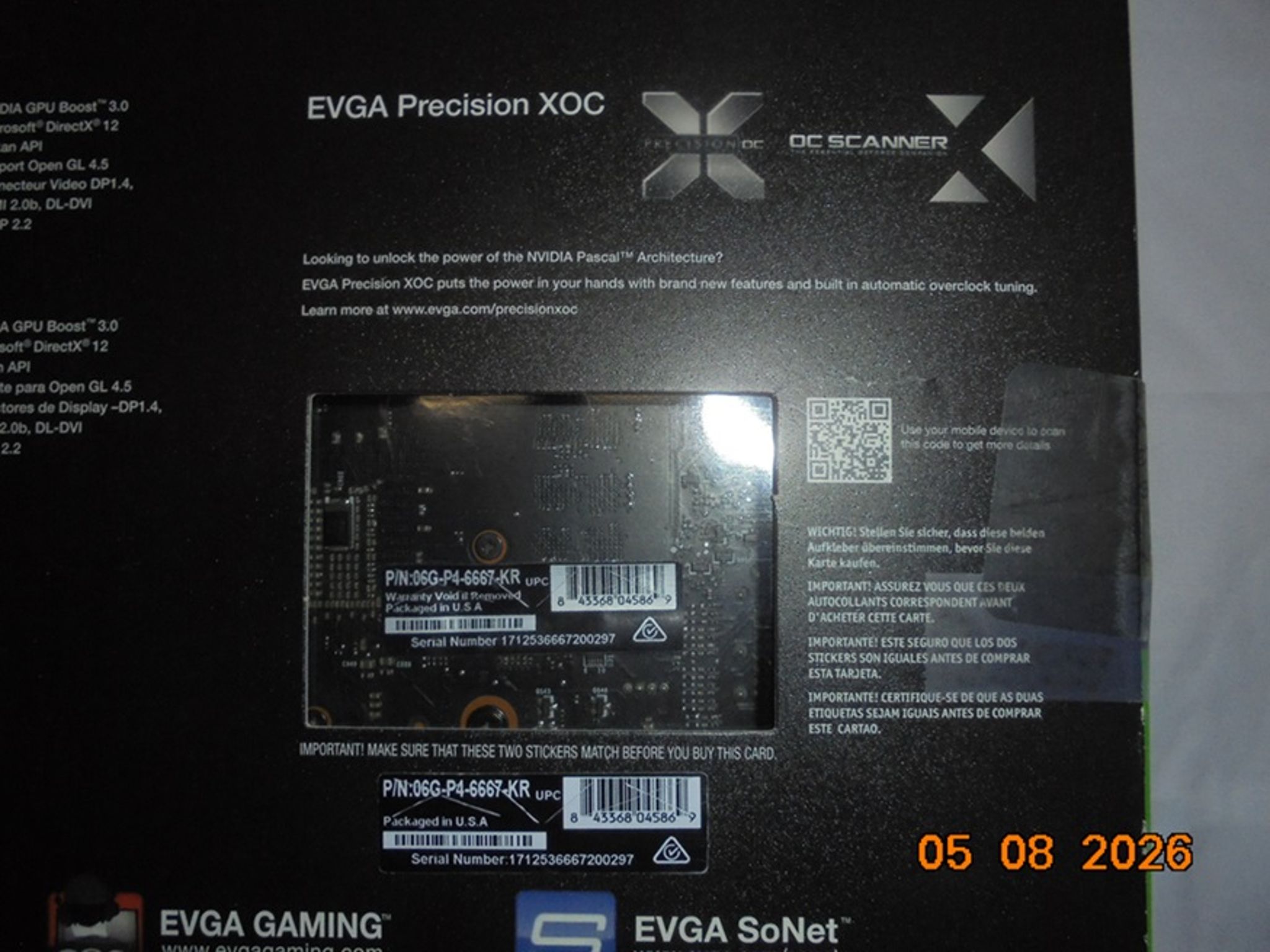 EVGA GeForce GTX 1060 SSC2 GAMING/06G-P4-6667-KR/6GB GDDR5/iCX cooling