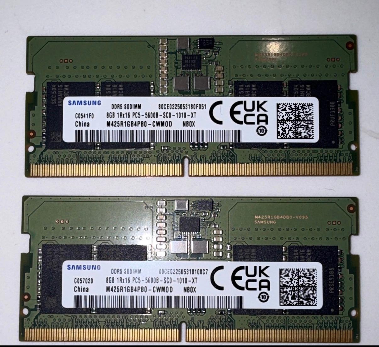 Samsung 16GB (2x8GB) DDR5-5600 PC5-5600B 262-Pin SO-DIMM RAM