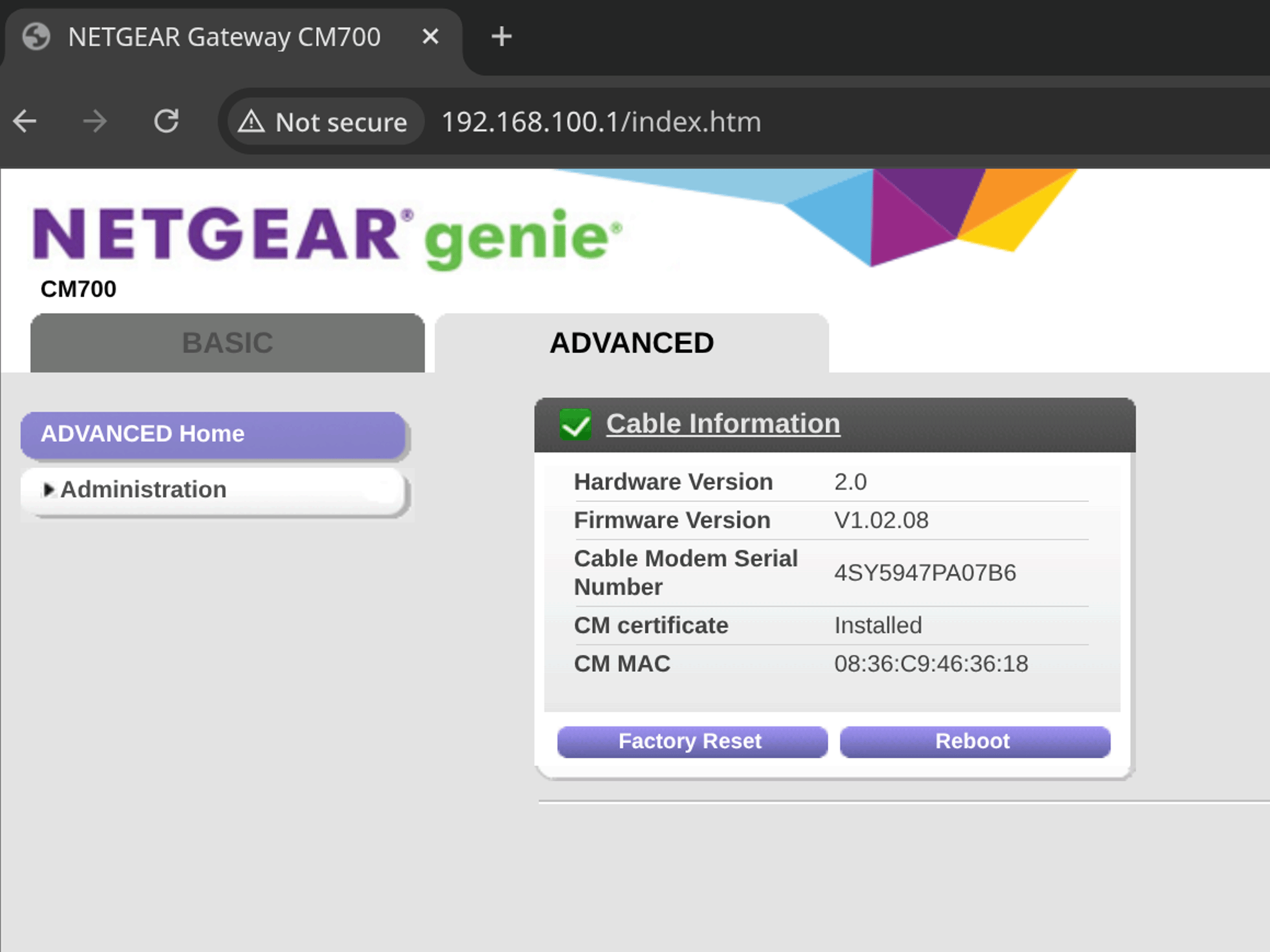 Netgear CM700 DOCSIS 3.0 High Speed Cable Modem