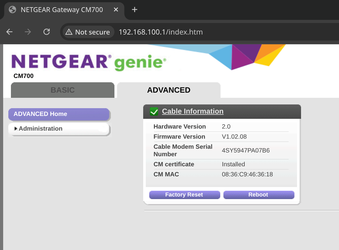 Netgear CM700 DOCSIS 3.0 High Speed Cable Modem