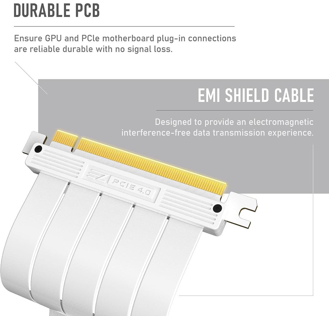 EZDIY-FAB Gen4 PCIe Flex cable | 20cm white